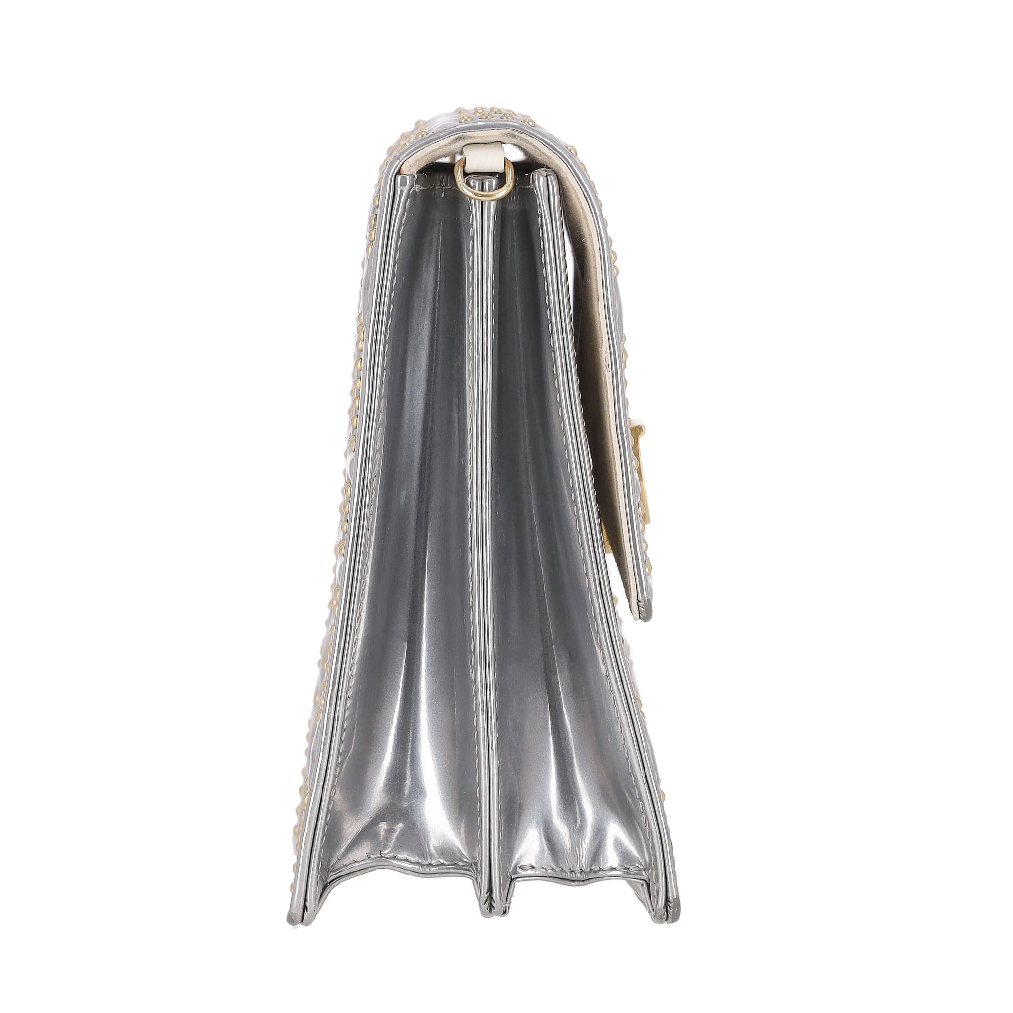 Christian Dior Metallic Cannage Calfskin Studded Vertical Diorama Clutch/Crossbody Bag - Image 4