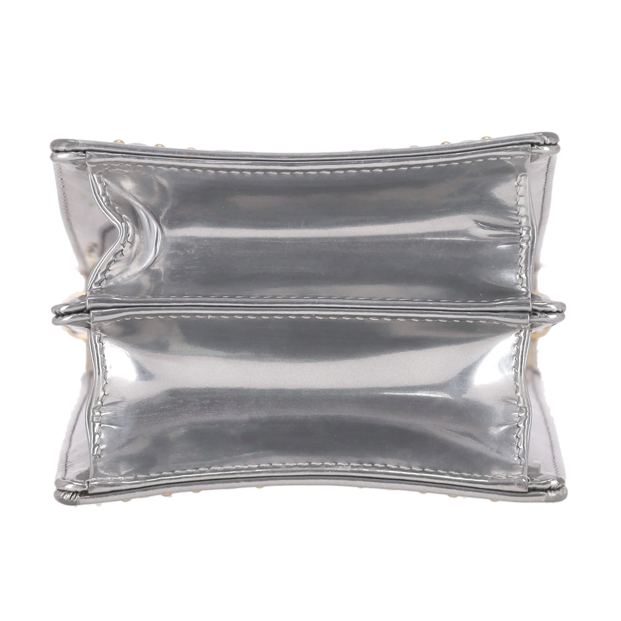 Christian Dior Metallic Cannage Calfskin Studded Vertical Diorama Clutch/Crossbody Bag - Image 5