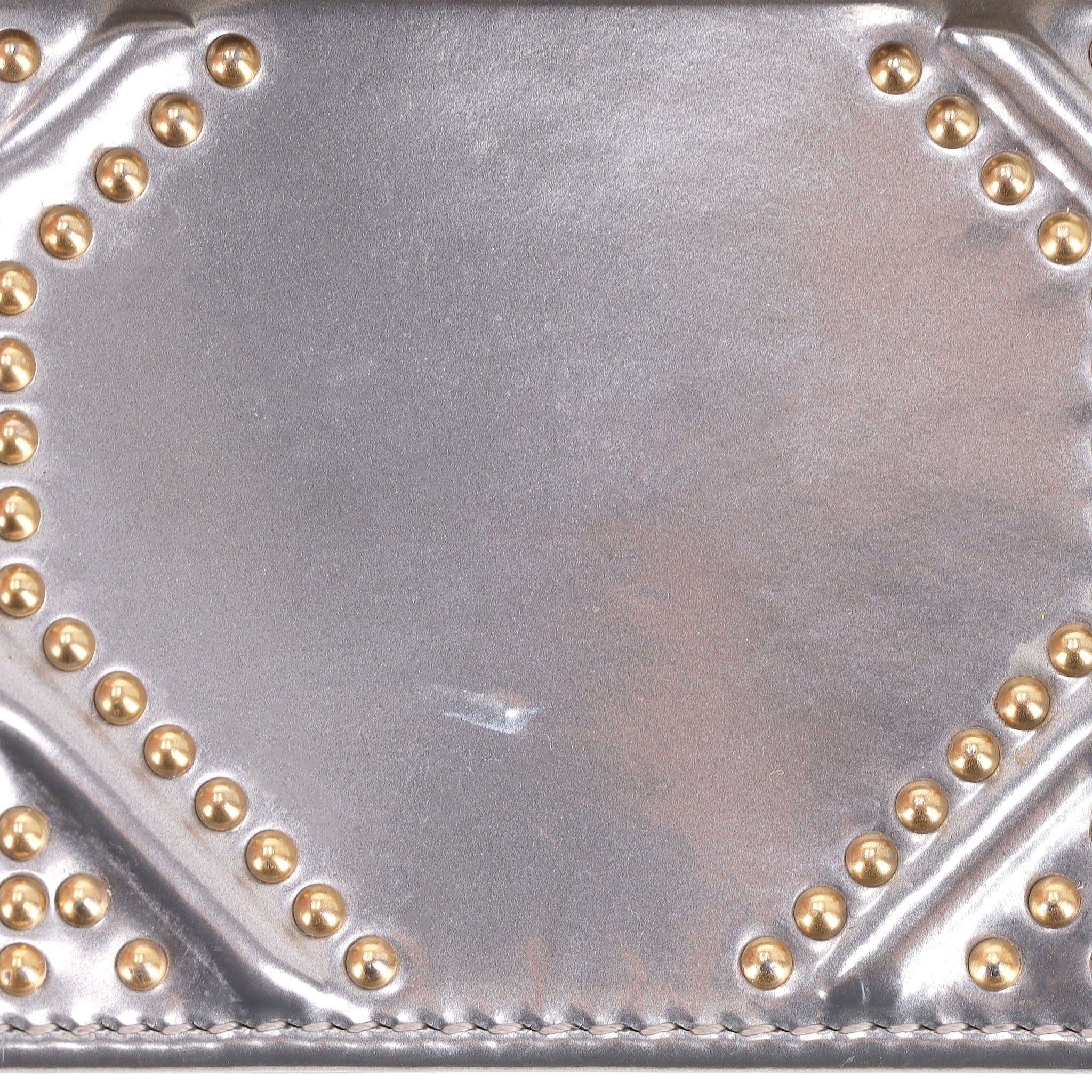 Christian Dior Metallic Cannage Calfskin Studded Vertical Diorama Clutch/Crossbody Bag - Image 8