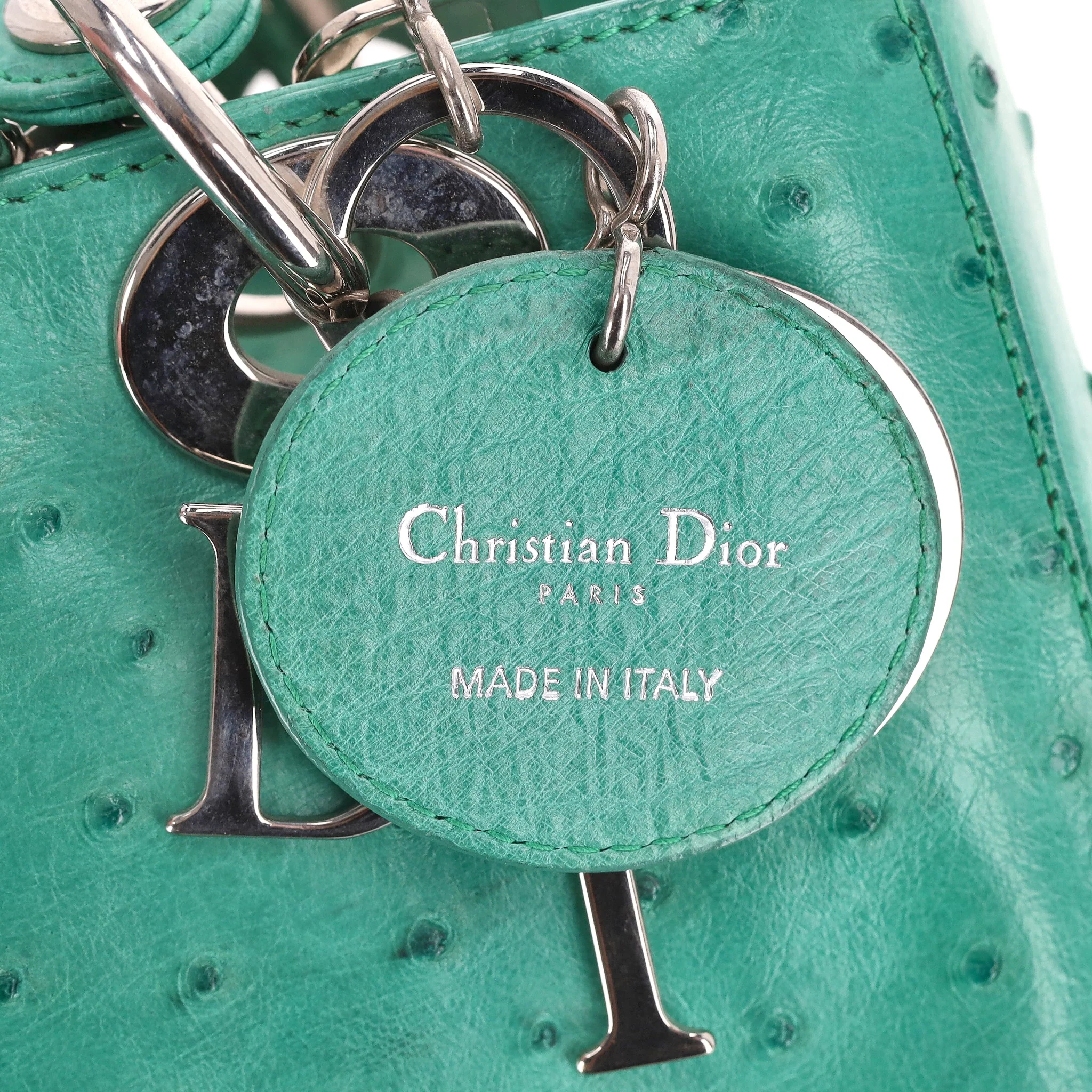 Christian Dior Ostrich Leather Medium Lady Dior Bag - Image 10
