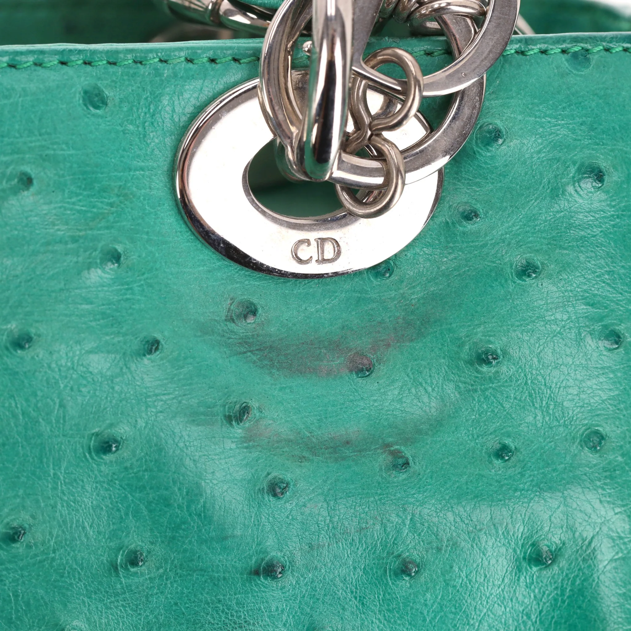 Christian Dior Ostrich Leather Medium Lady Dior Bag - Image 12