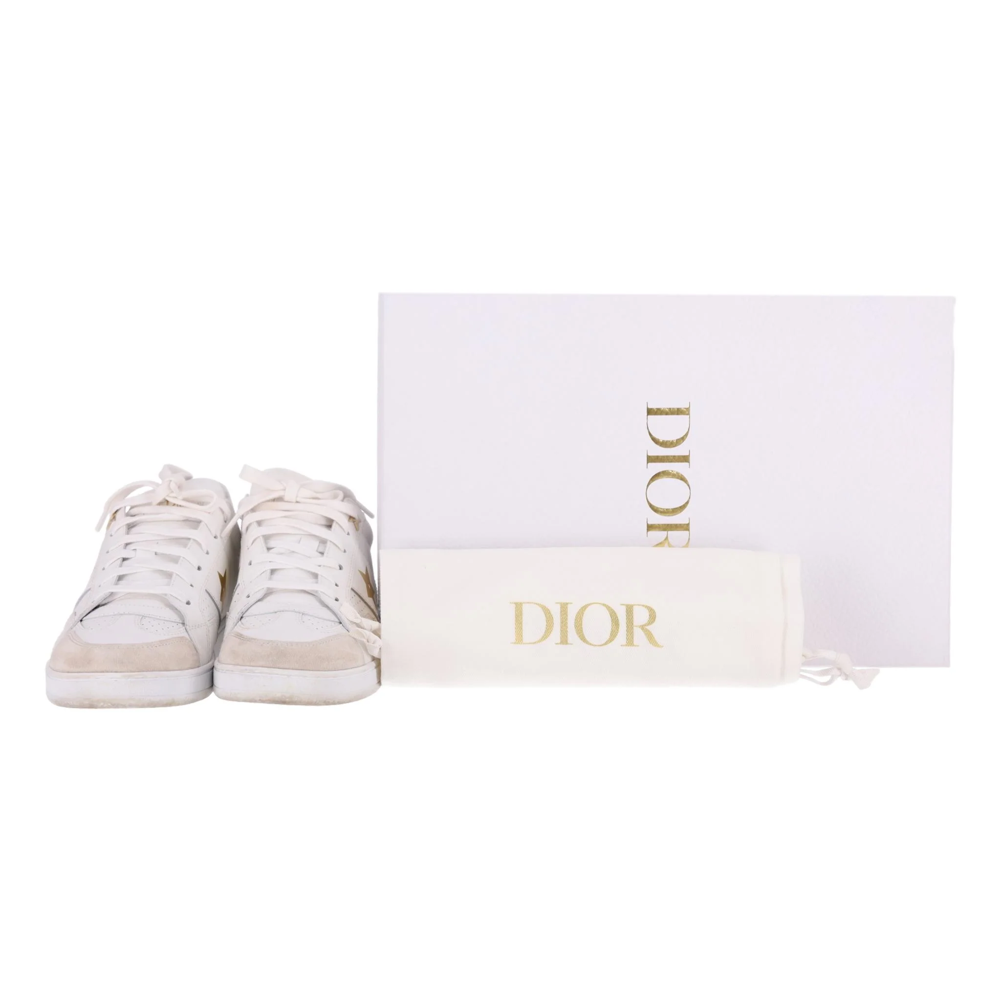 Christian Dior Star Leather & Suede Sneakers. Size 35 - Image 2