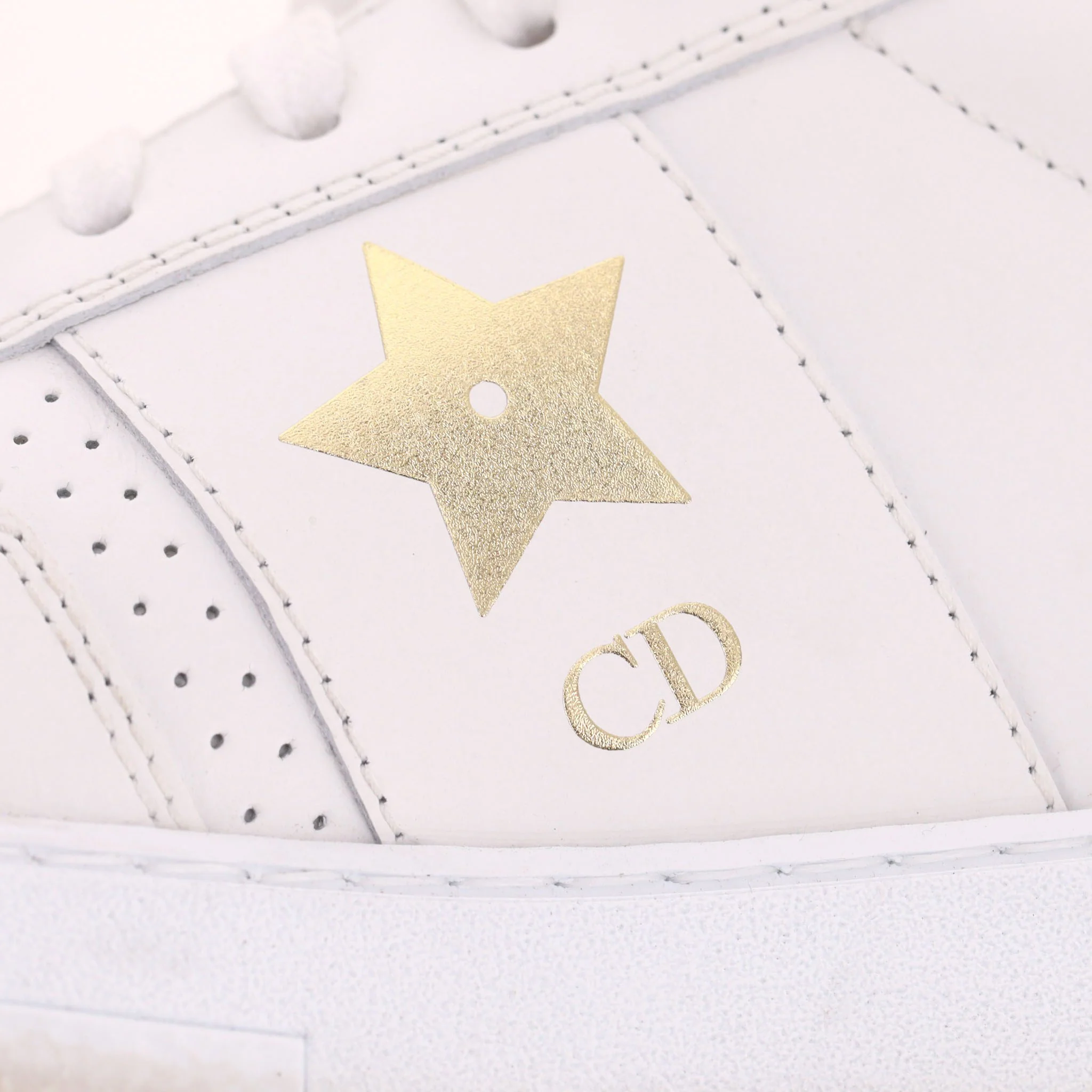 Christian Dior Star Leather & Suede Sneakers. Size 35 - Image 7