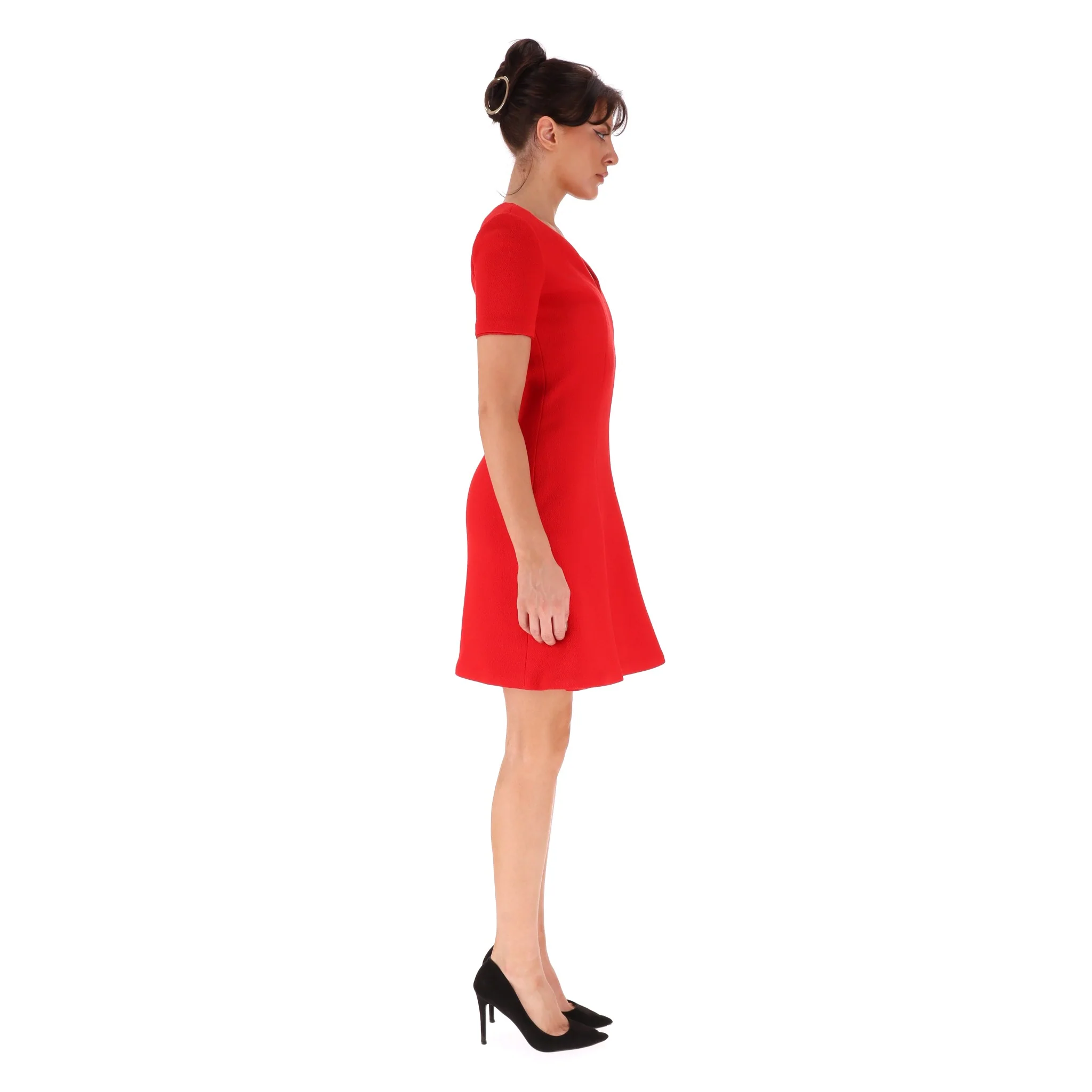 Christian Dior Wool Pleated Dress. Size 34FR - Image 3
