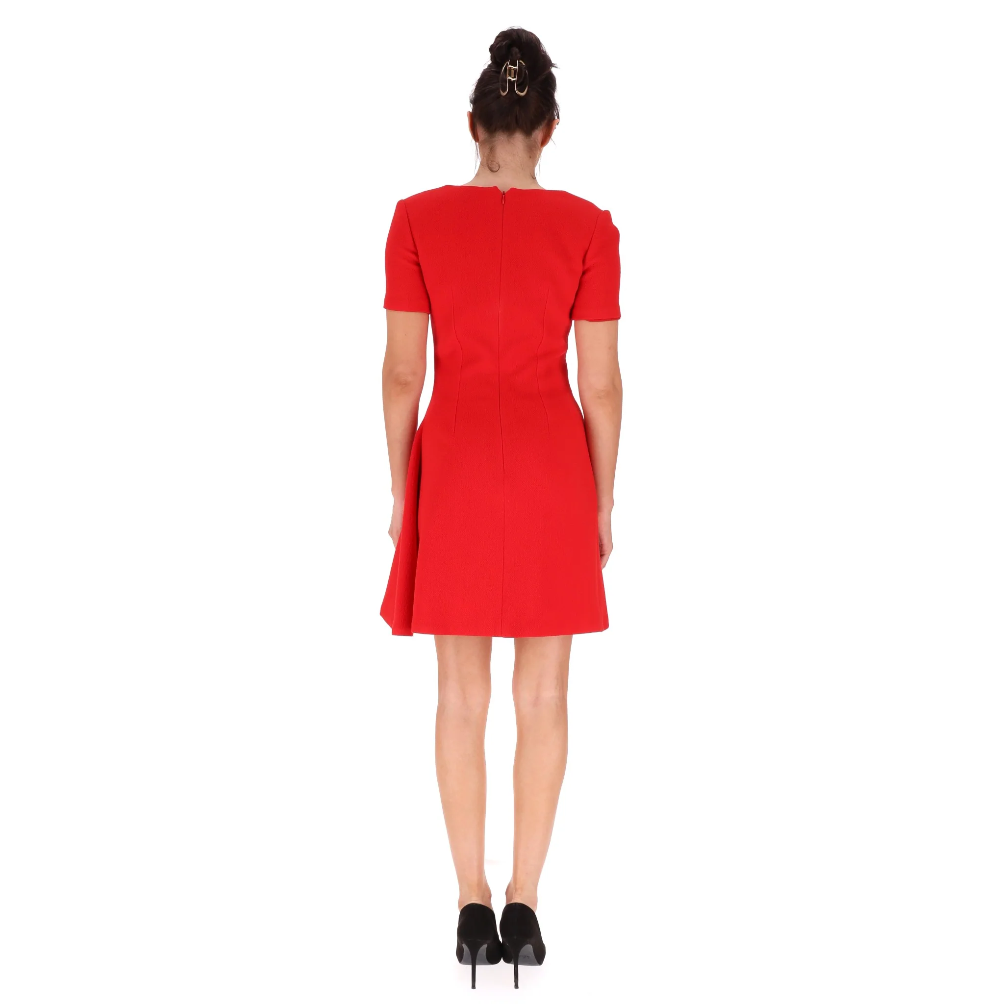 Christian Dior Wool Pleated Dress. Size 34FR - Image 4