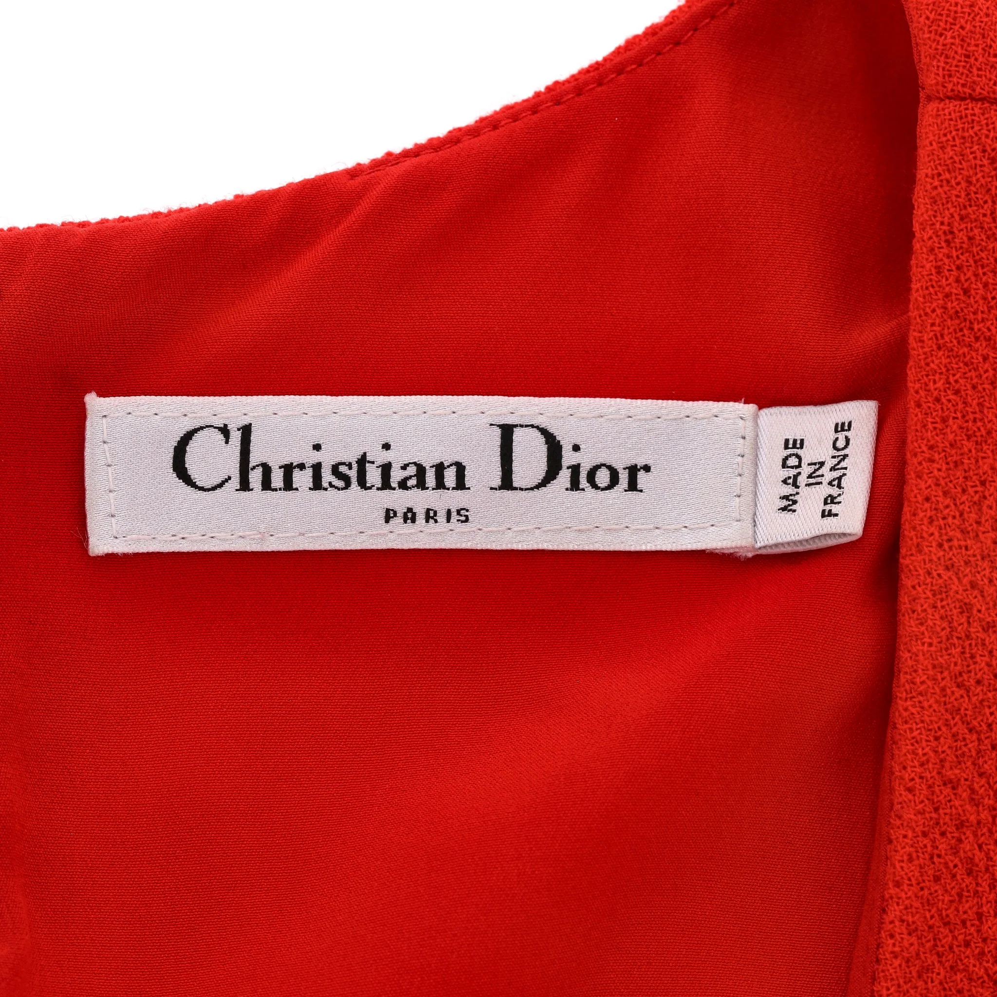 Christian Dior Wool Pleated Dress. Size 34FR - Image 5