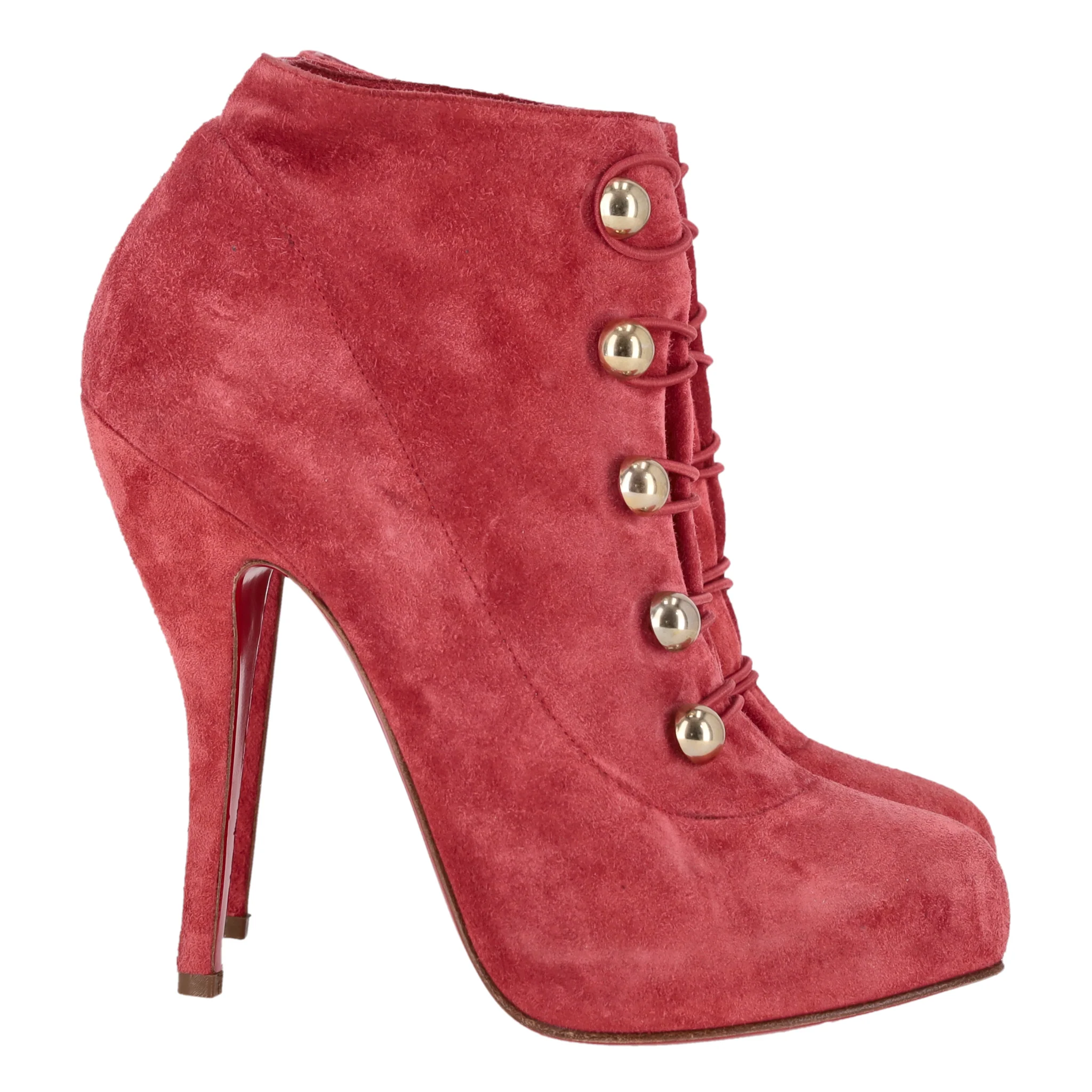 Christian Louboutin Fifre Suede Ankle Boots. Size 37 - Image 4