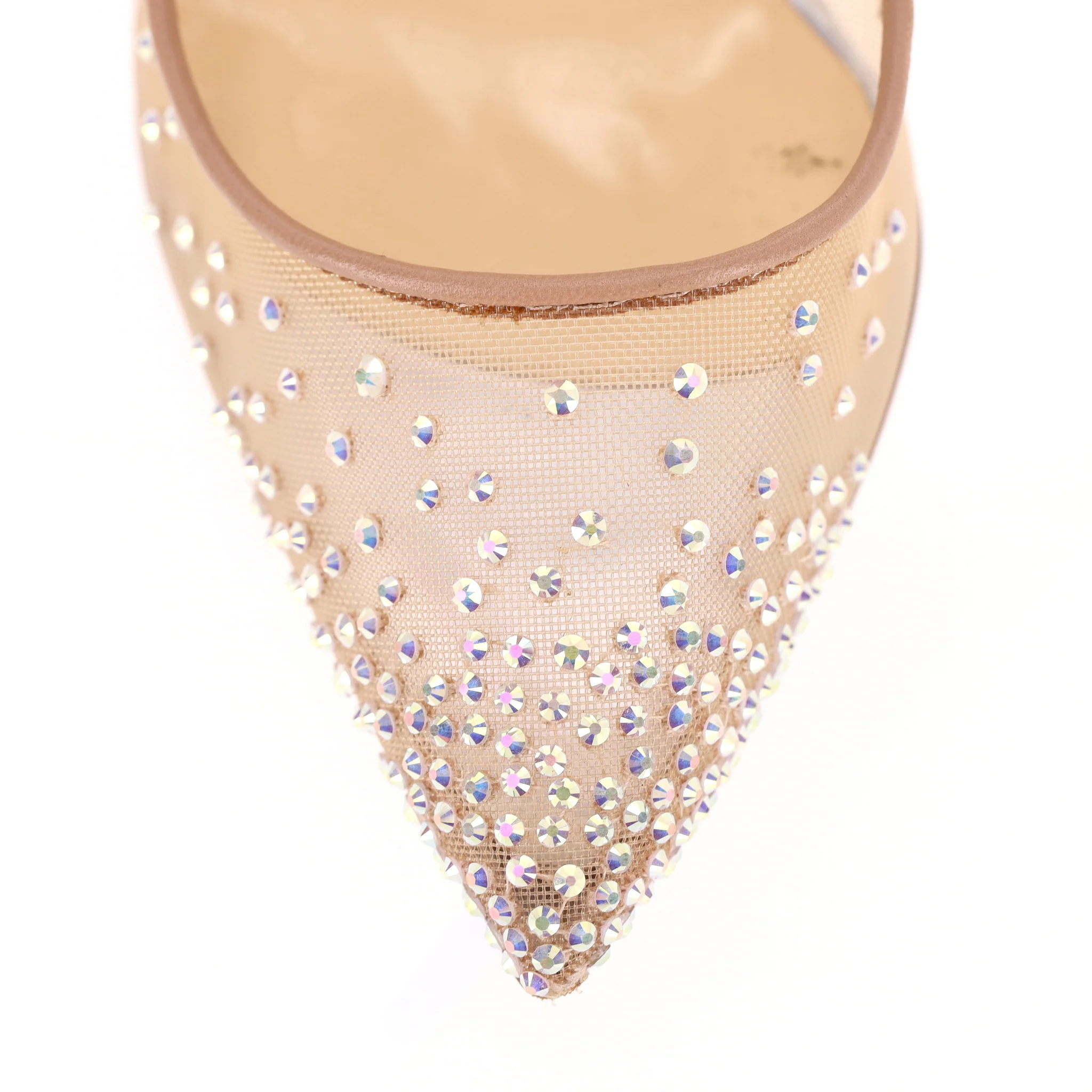 Christian Louboutin Follies Strass Crystal Embellished Mesh Pumps. Size 38 - Image 7