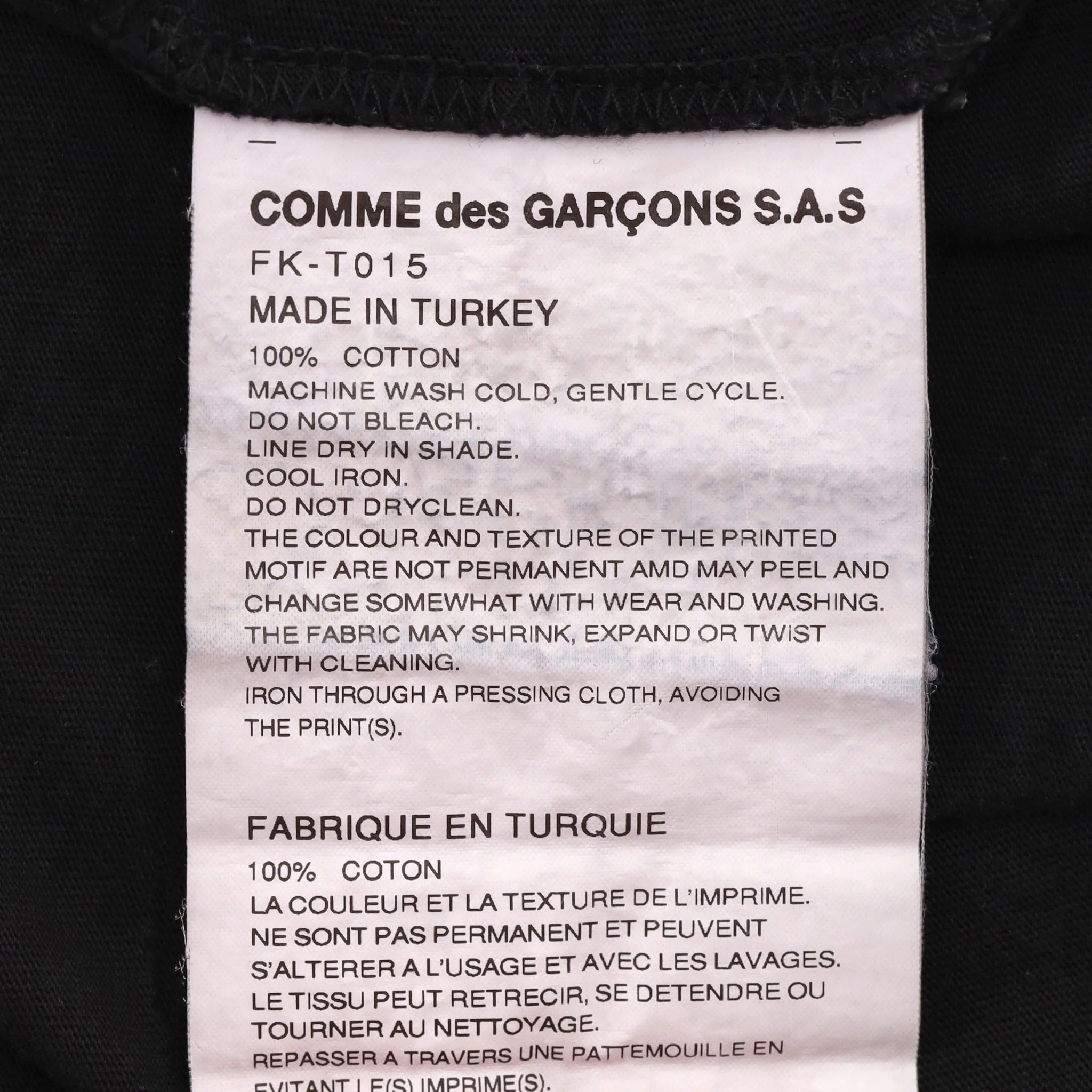 Comme Des Garcons Cotton T-Shirt. Size S - Image 7