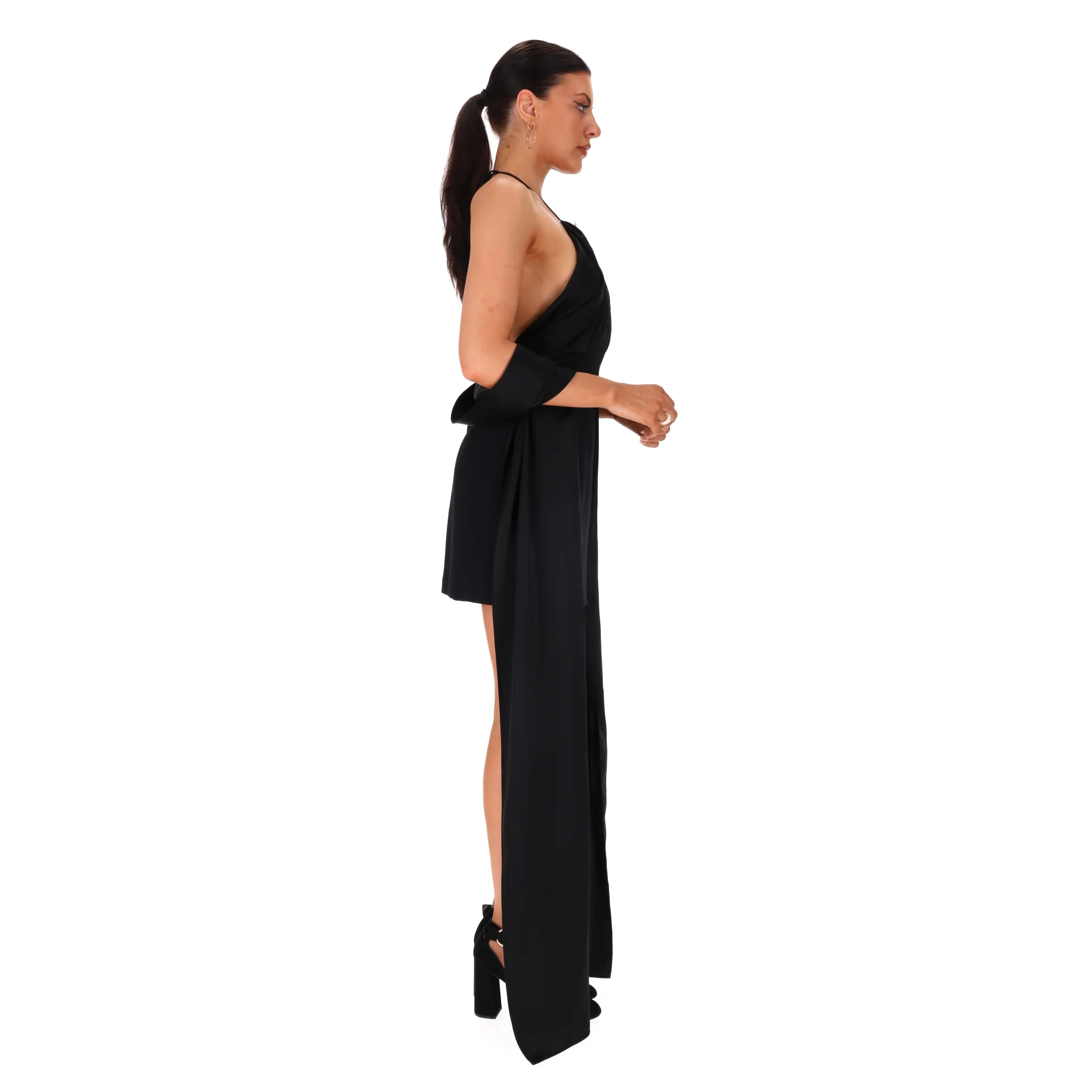 David Koma Embellished Halter-Neck Dress With Flowing Sashes. Size 8UK - Image 3