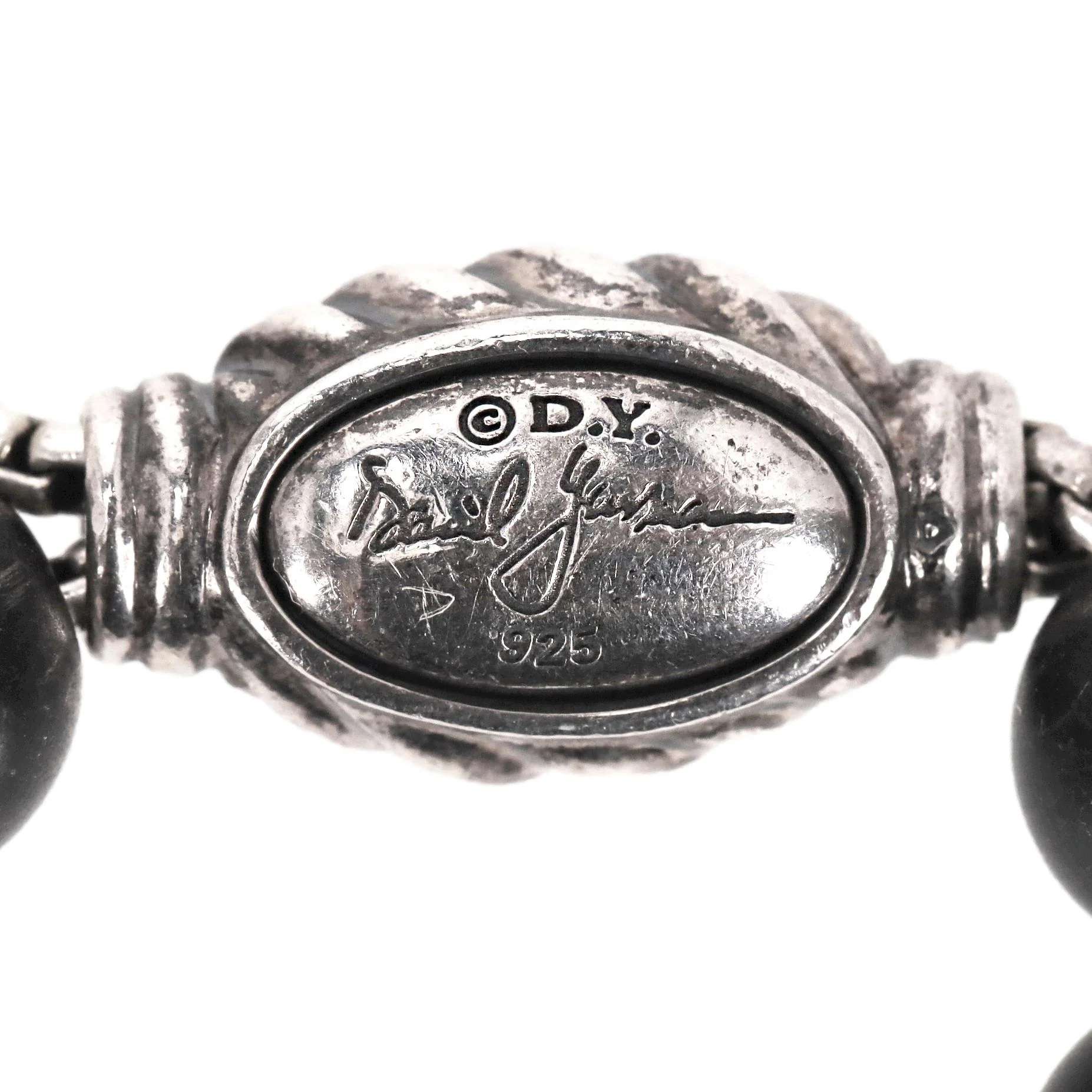 David Yurman Sterling Silver, Black Diamond & Onyx Spiritual Beads Bracelet - Image 5