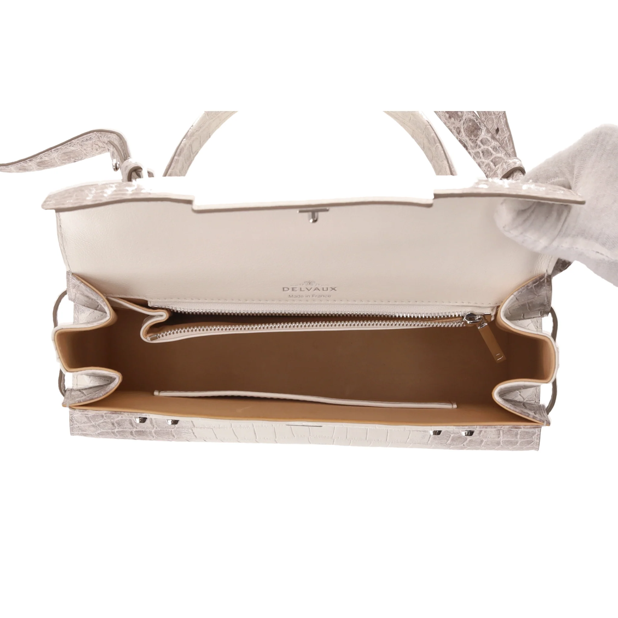 Delvaux Himalayan Crocodile Skin MM Tempete Bag - Image 10