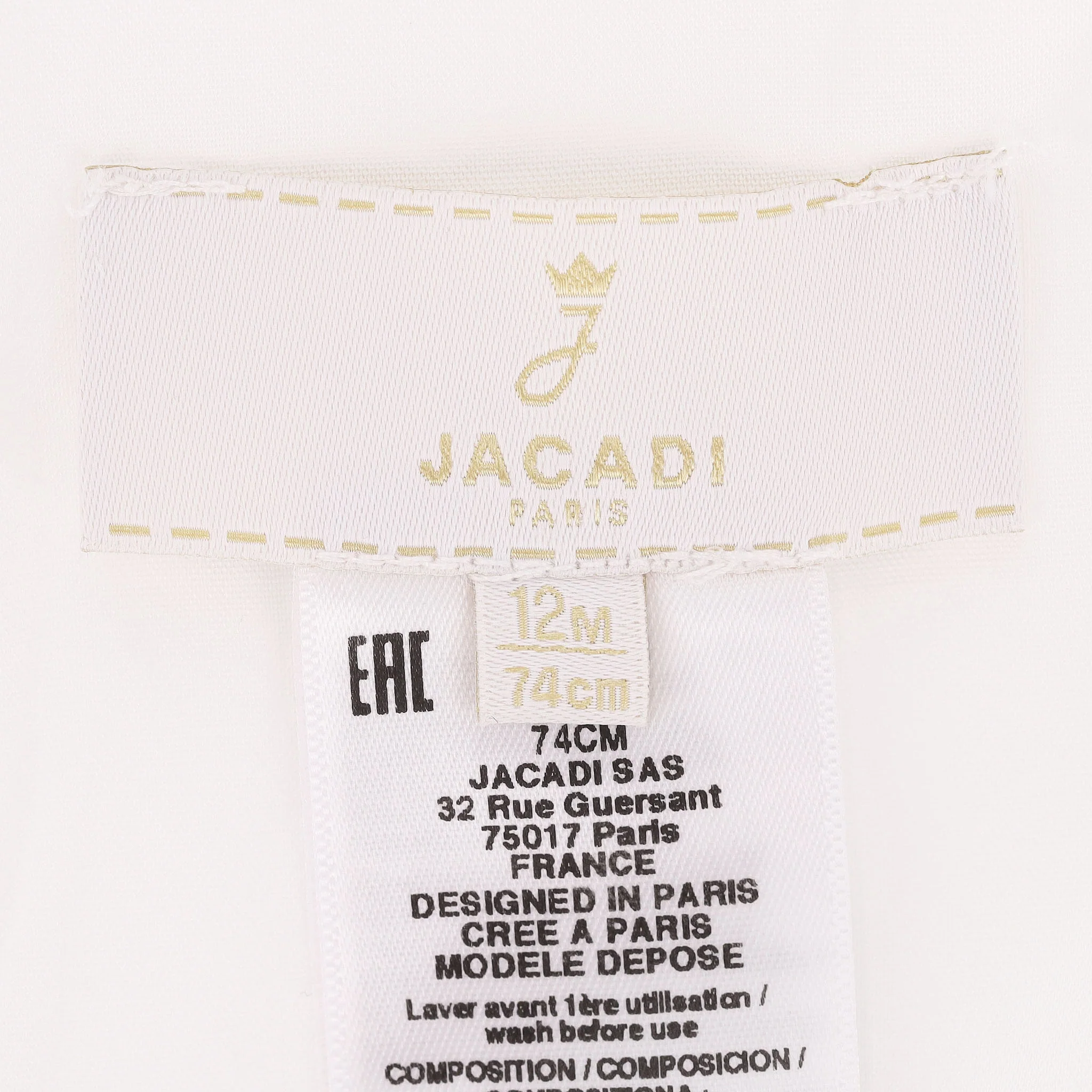 Jacadi Baby Girl Cotton Dress. Size 12M - Image 3