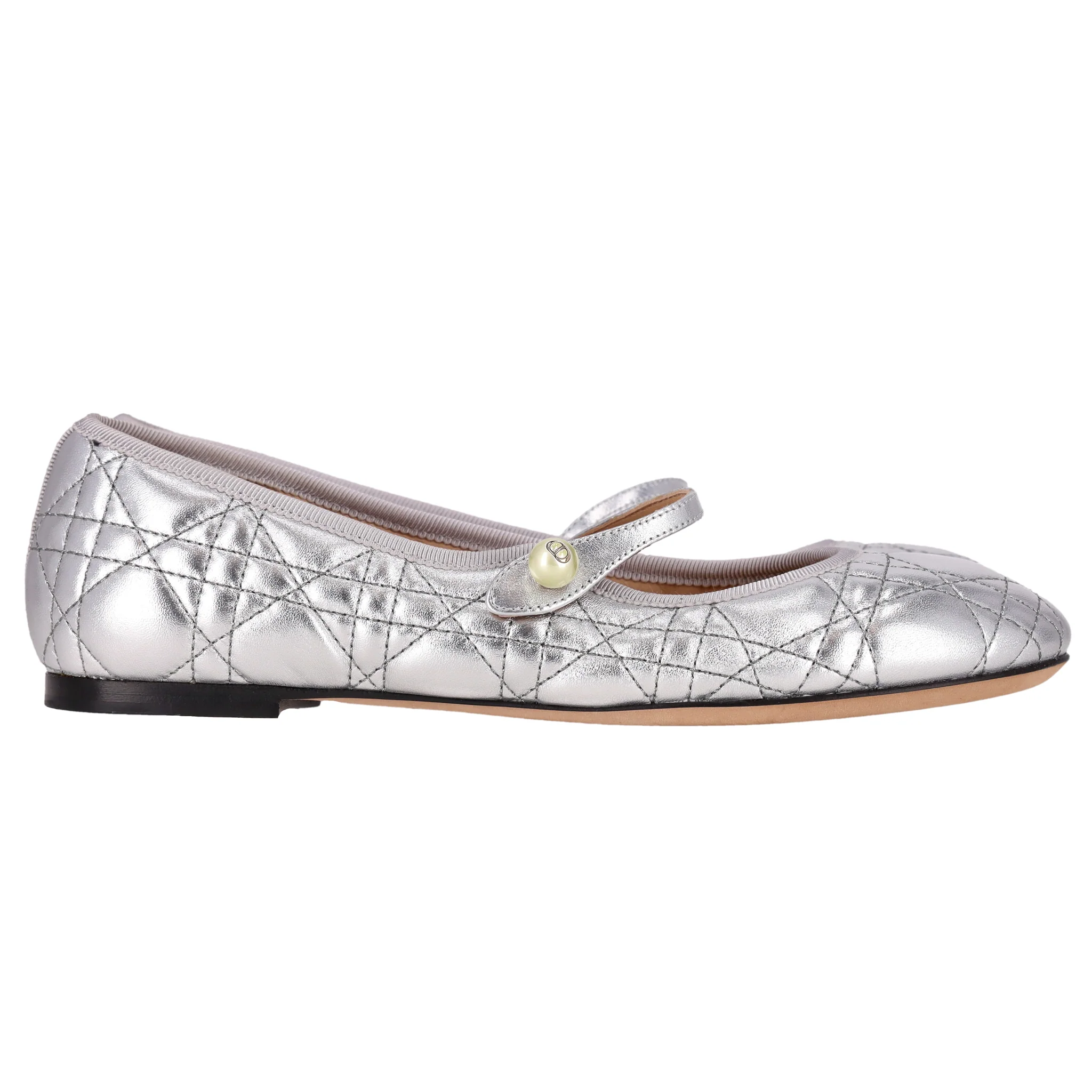 Dior Cannage Laminated Lambskin Mary Jane Ballet Flats. Size 37.5 - Image 5