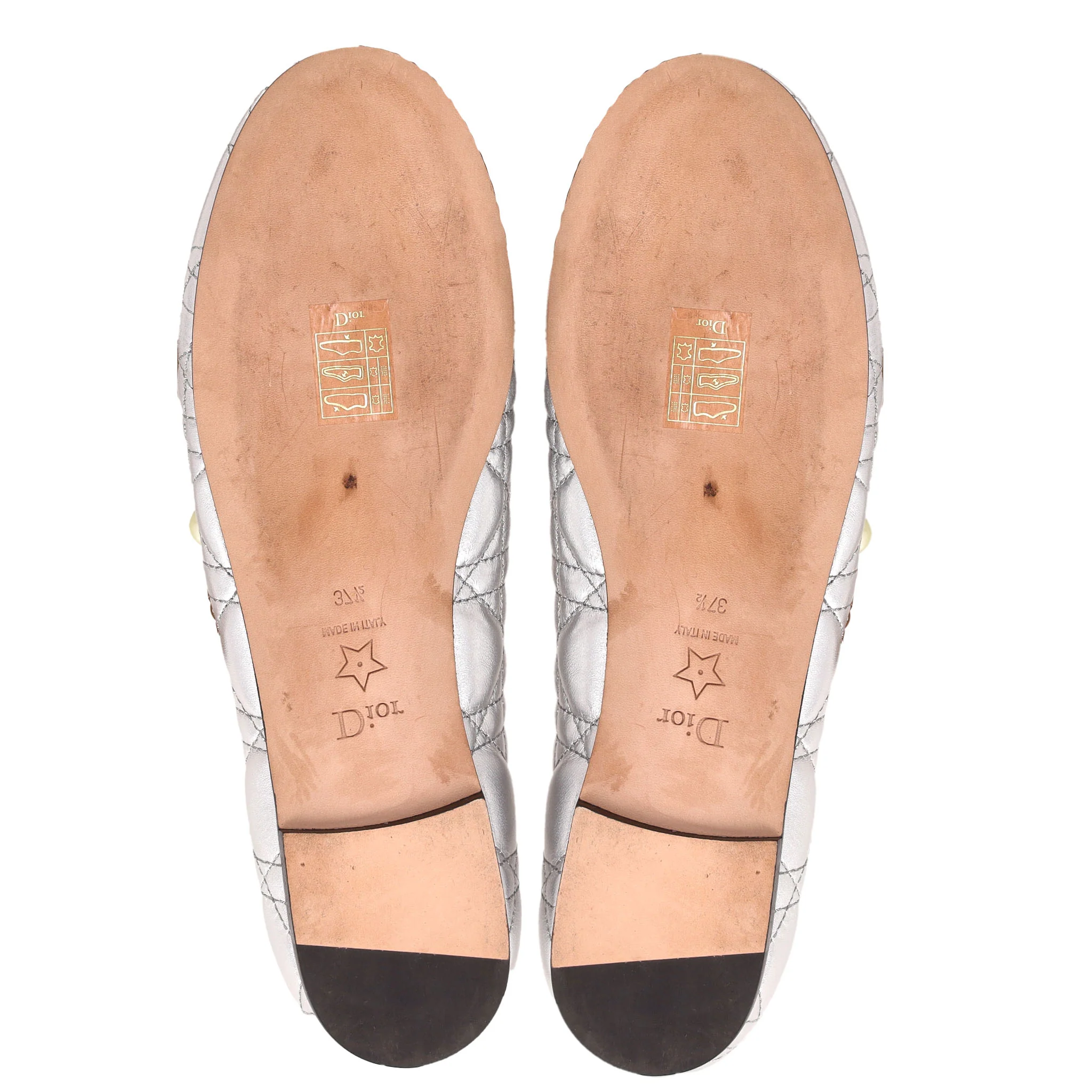 Dior Cannage Laminated Lambskin Mary Jane Ballet Flats. Size 37.5 - Image 8