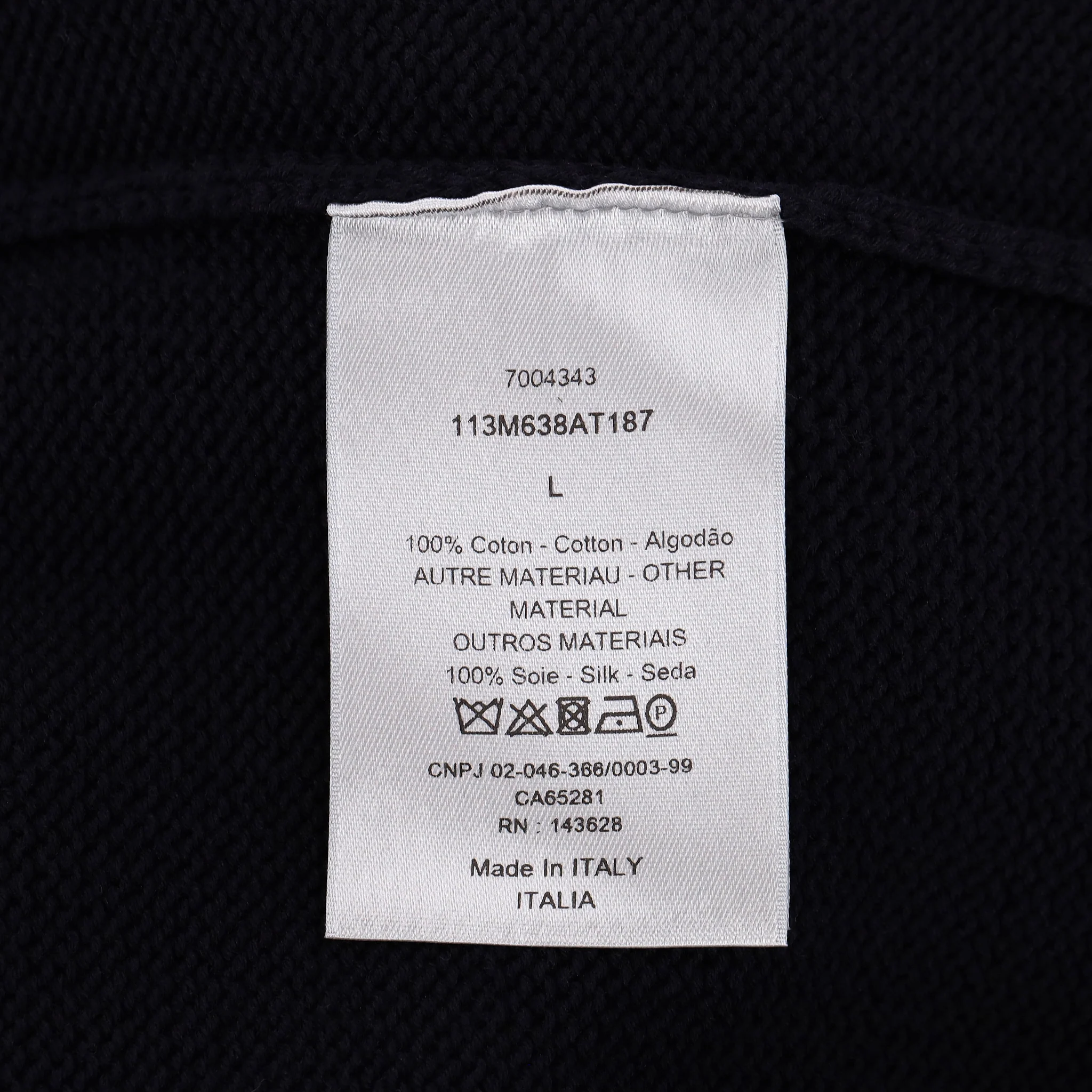 Dior 'Dior Oblique' Inserts Knitted Cotton Jumper. Size L - Image 7
