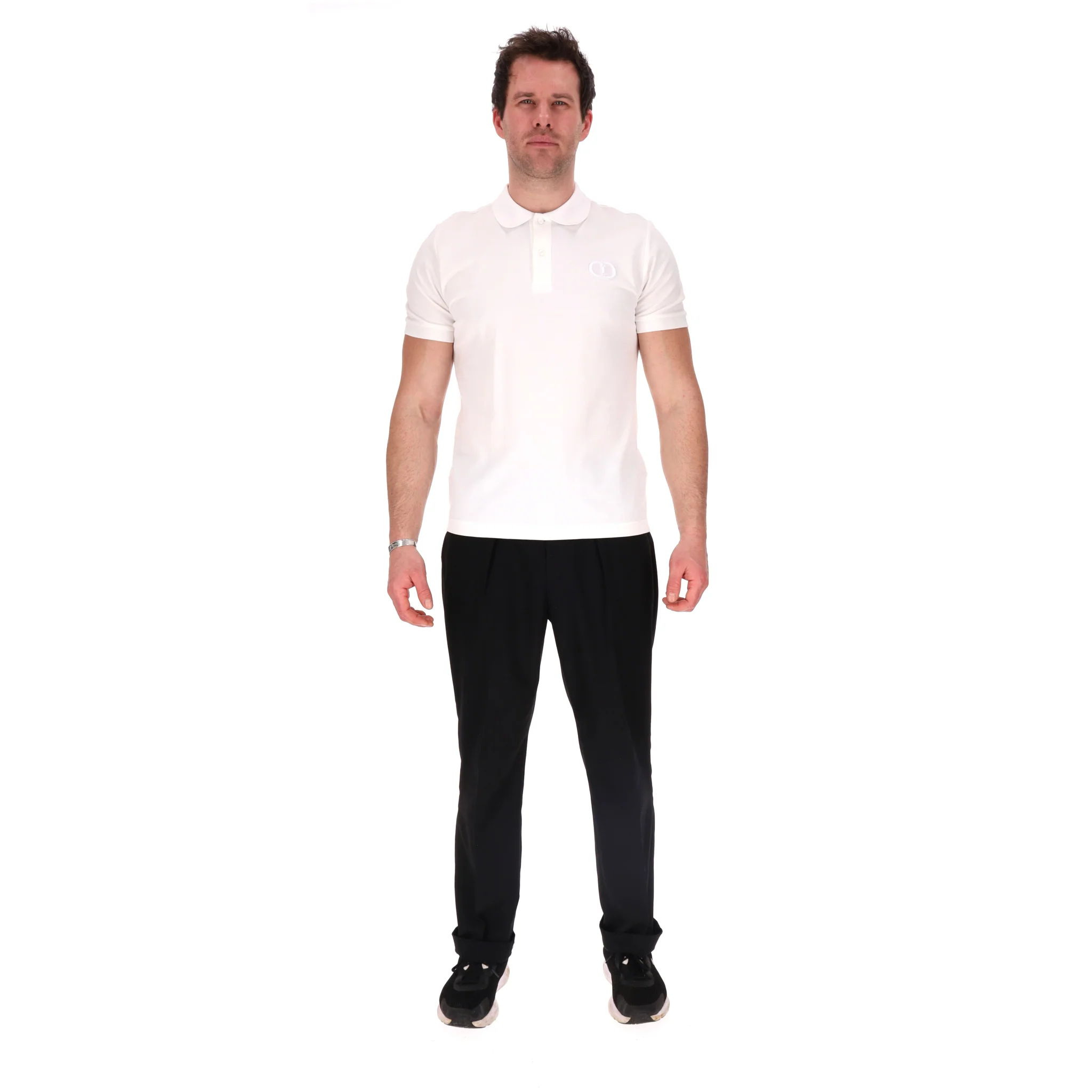 Dior 'CD Icon' Embroidered Cotton Polo Shirt. Size L - Image 2