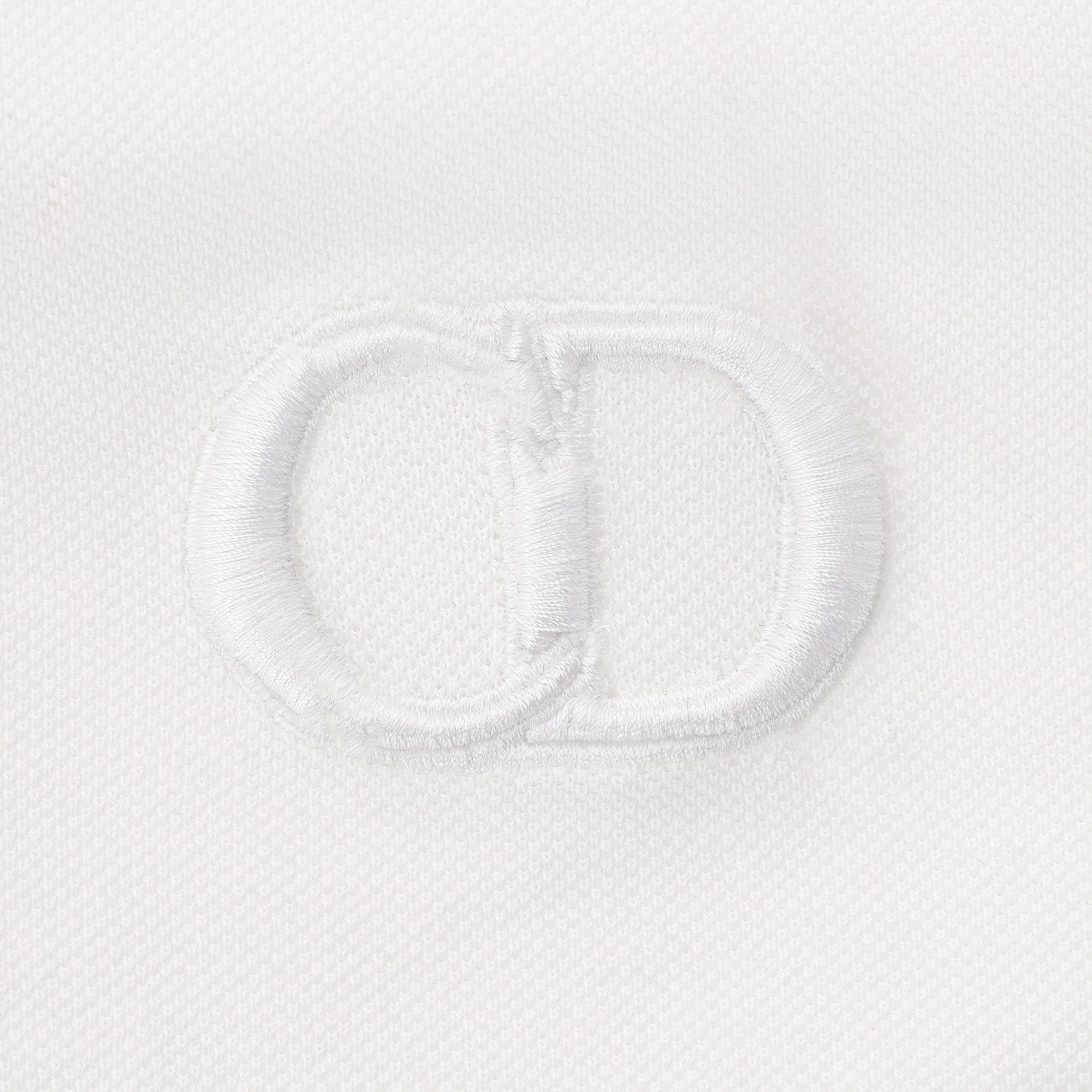 Dior 'CD Icon' Embroidered Cotton Polo Shirt. Size L - Image 8