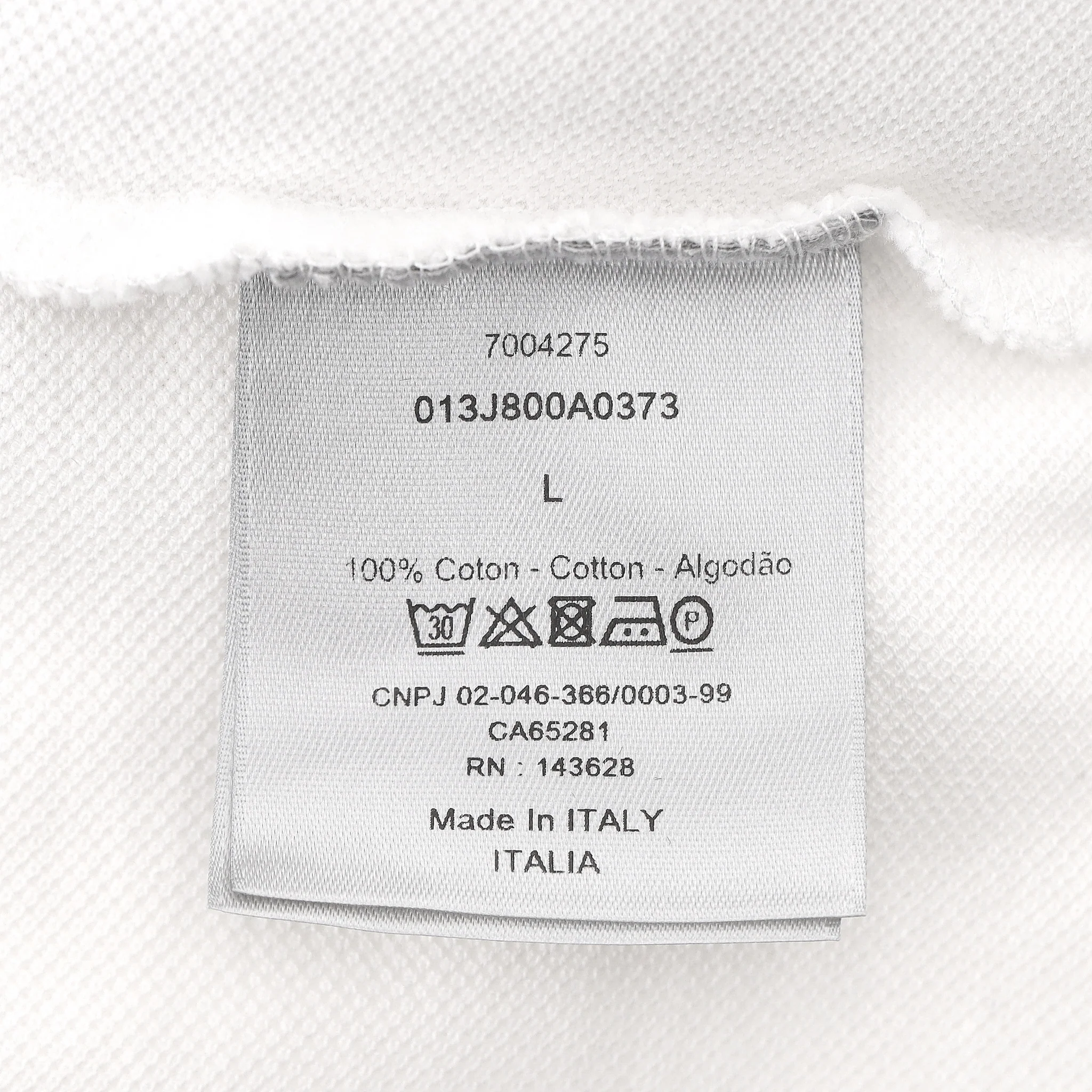 Dior 'CD Icon' Embroidered Cotton Polo Shirt. Size L - Image 9