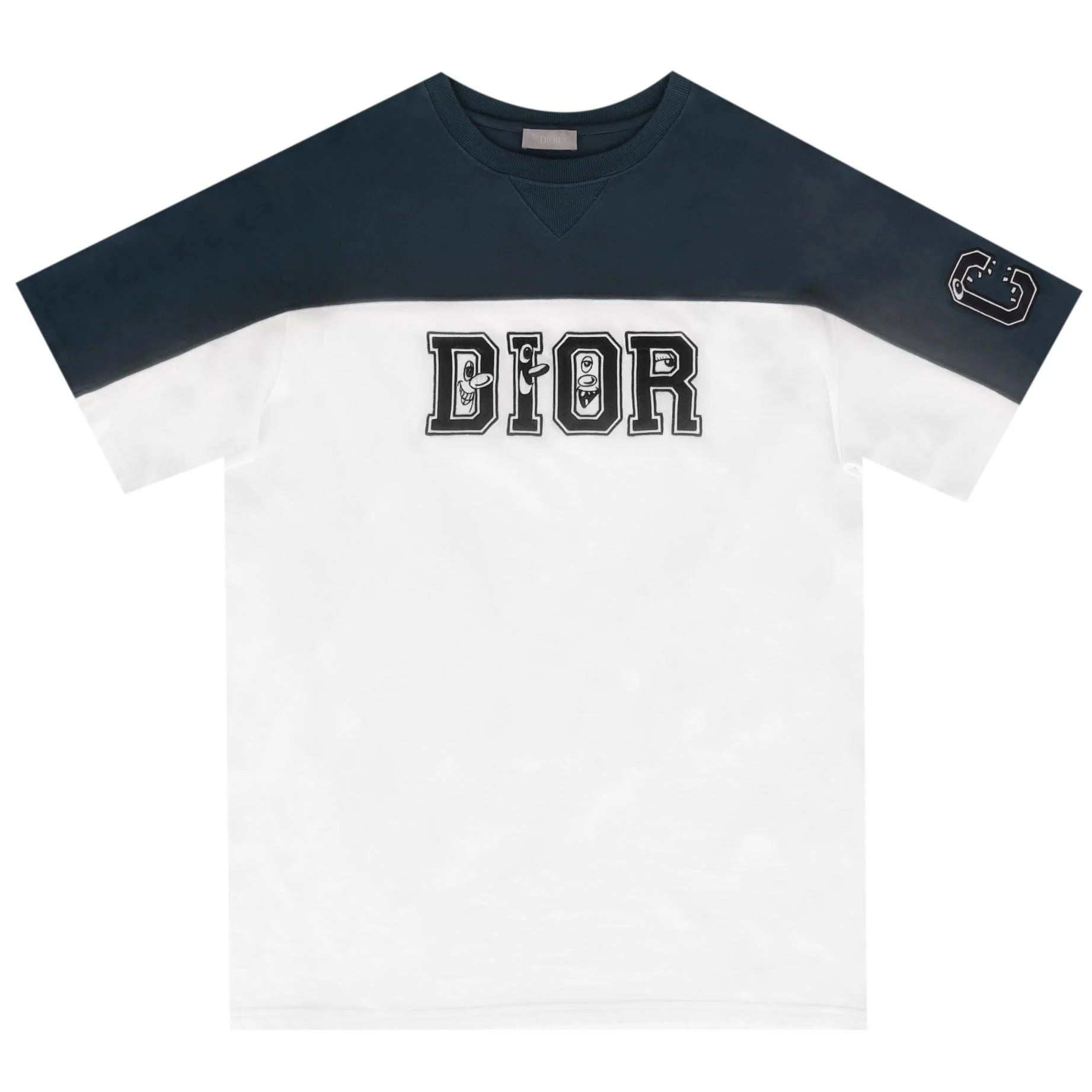 Dior x Kenny Scharf Ltd Edition Oversized Logo Embroidered T-Shirt. Size L