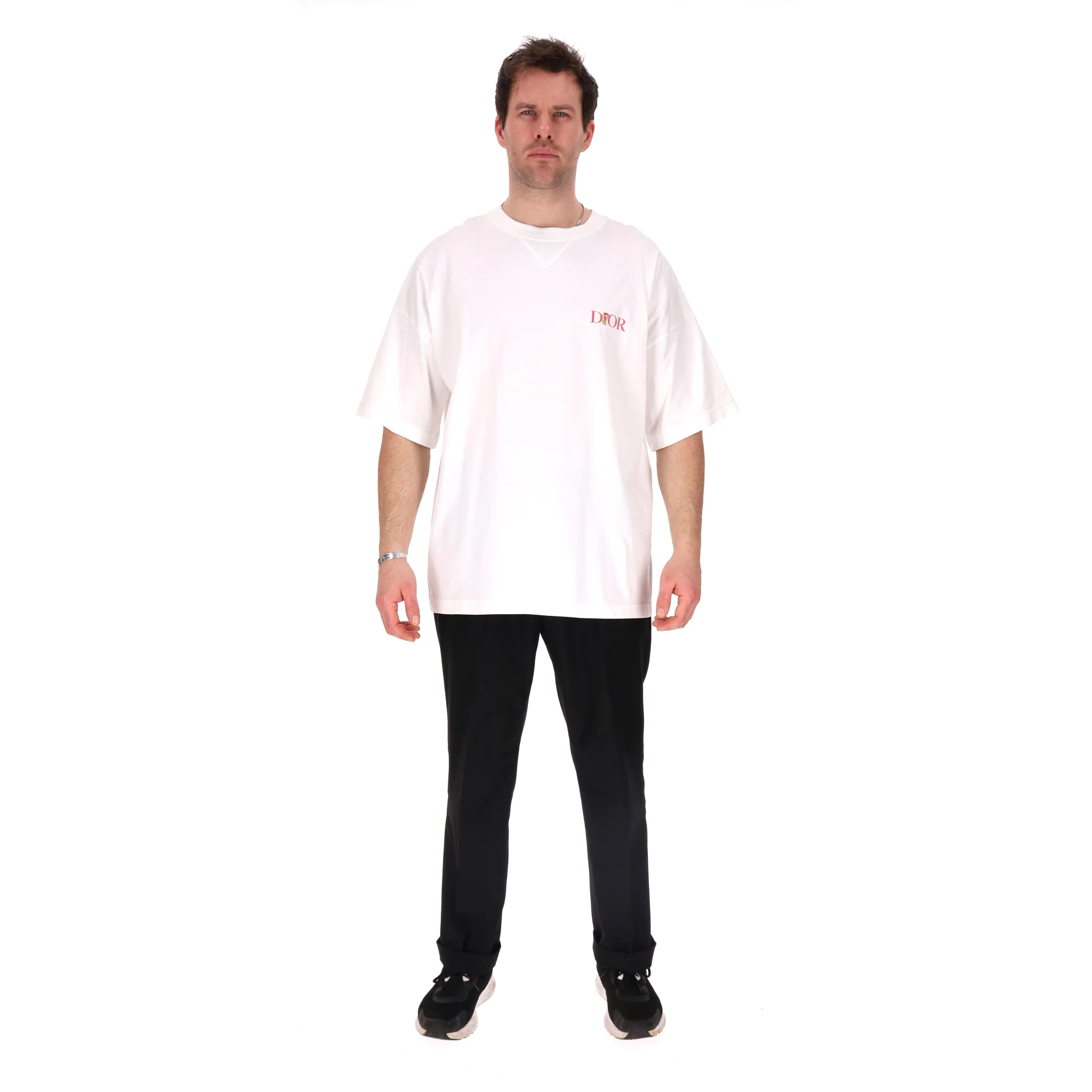 Dior Cotton Logo Rose Print 'Dior Jardin' T-Shirt. Size XL - Image 2