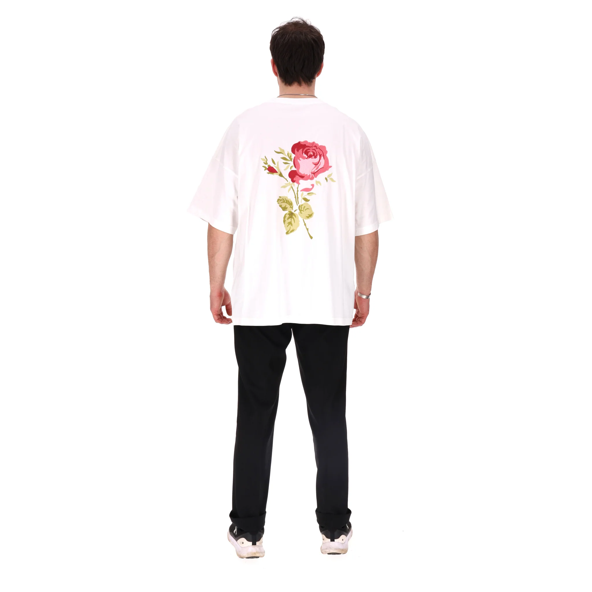 Dior Cotton Logo Rose Print 'Dior Jardin' T-Shirt. Size XL - Image 4