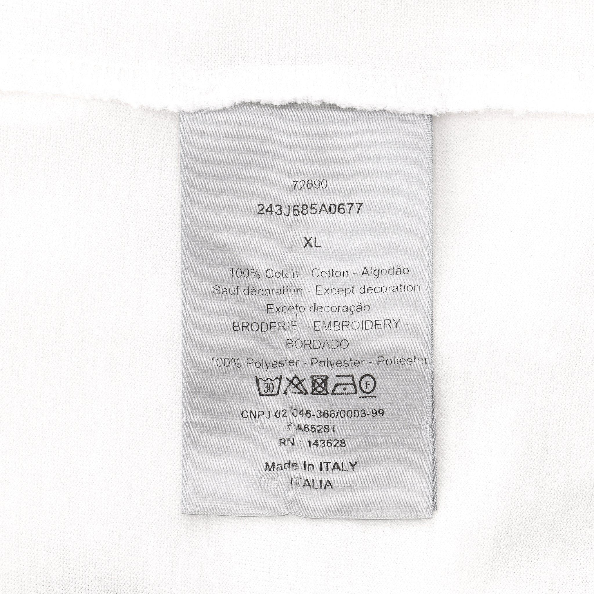 Dior Cotton Logo Rose Print 'Dior Jardin' T-Shirt. Size XL - Image 7