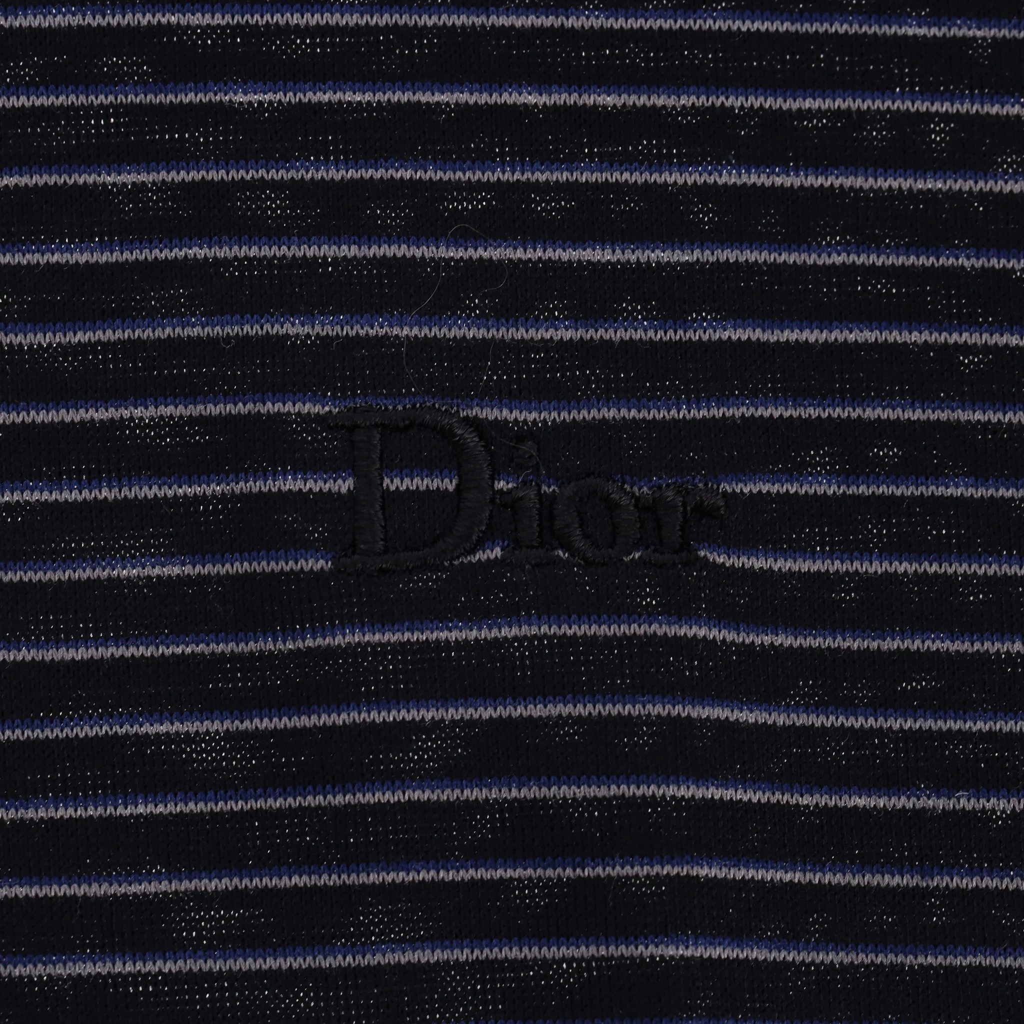 Dior Cotton Striped Logo T-Shirt. Size 54FR - Image 5