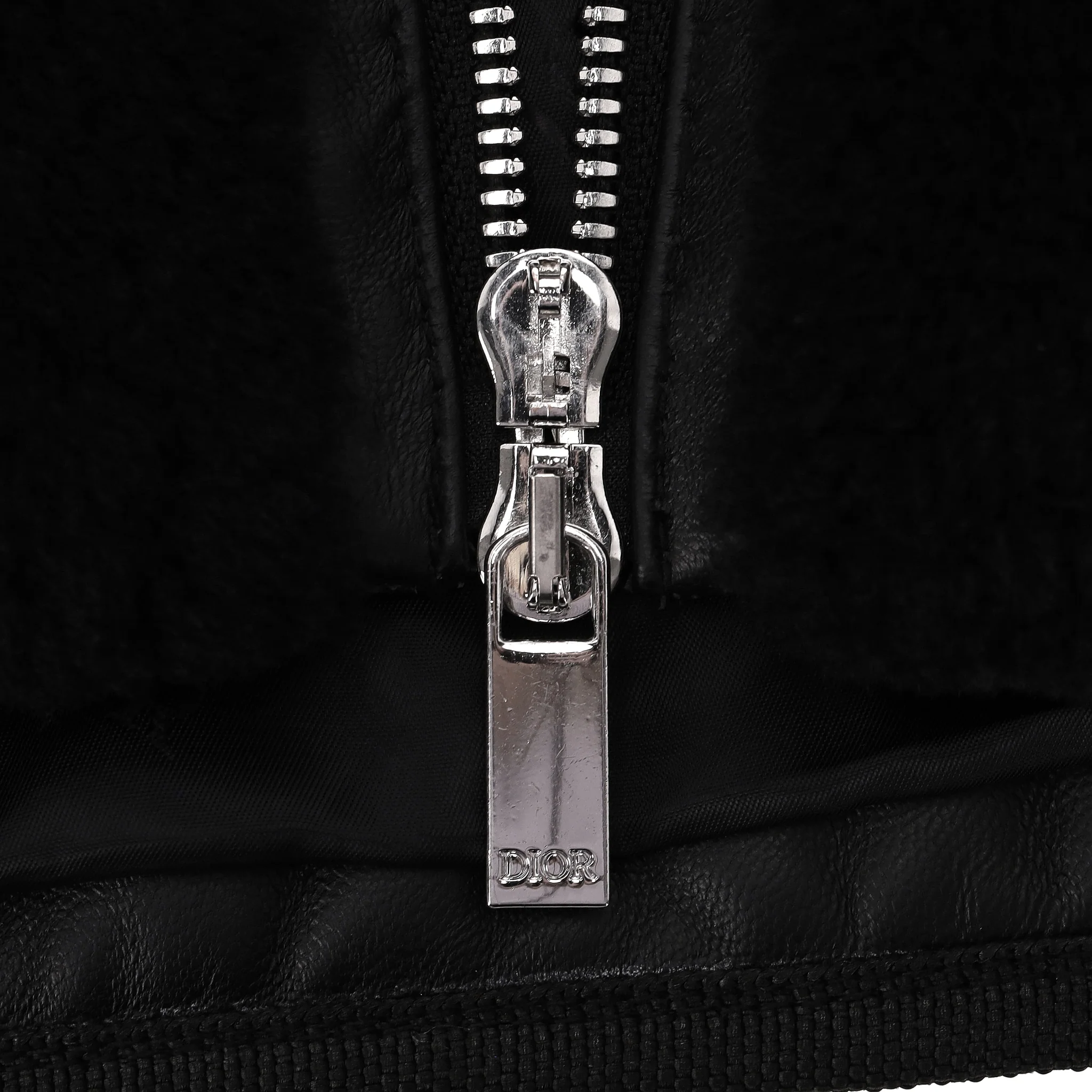 Dior 'Dior Cannage' Jacket With Lamb Fur Front. Size 54FR - Image 5