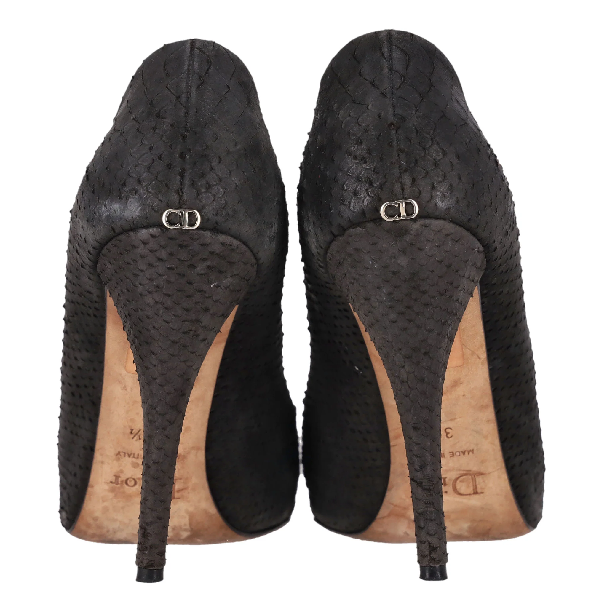 Dior Python Skin Logo Detail Pumps. Size 38.5 - Image 4