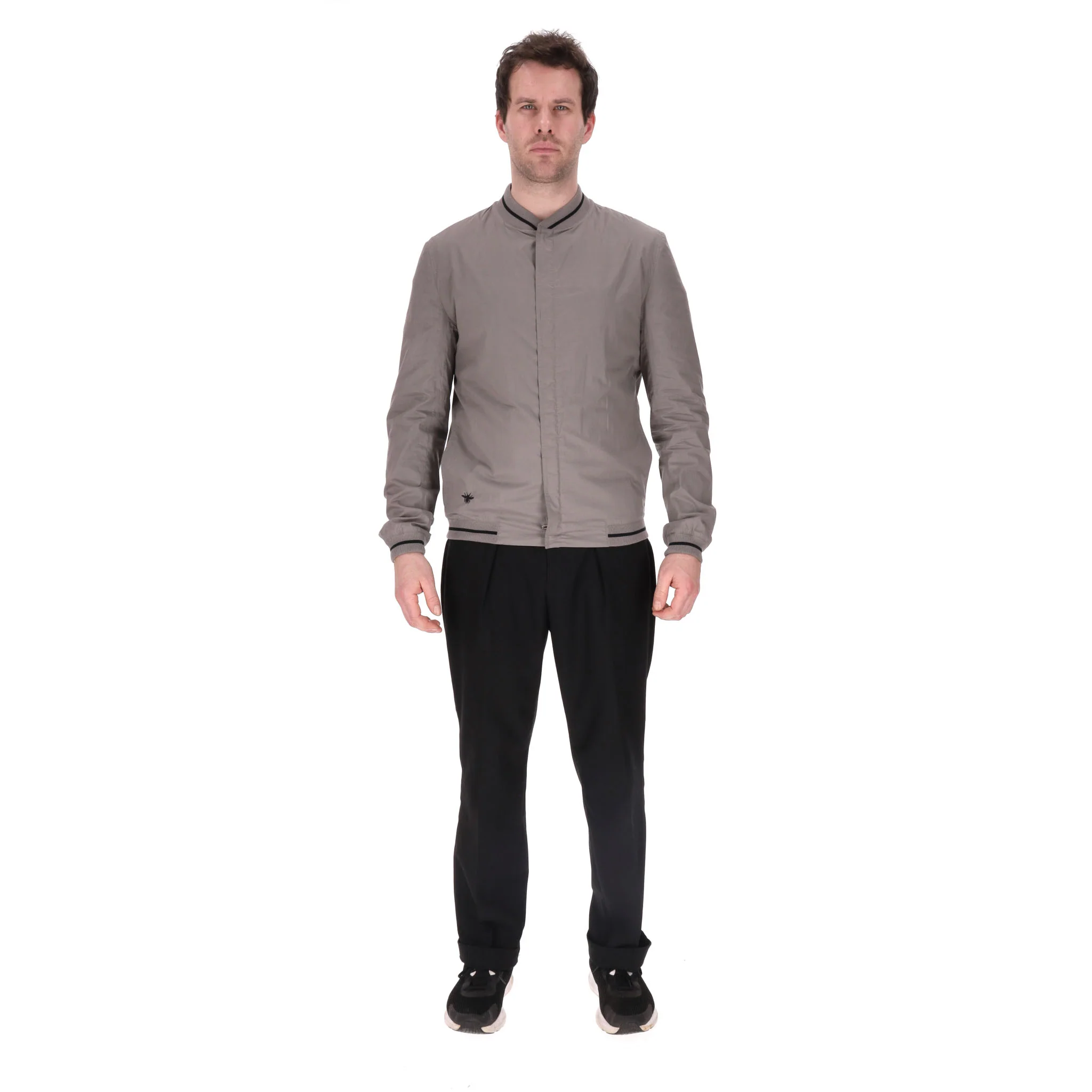 Dior Bee-Embroidered Cotton Bomber Jacket. Size 52FR - Image 2