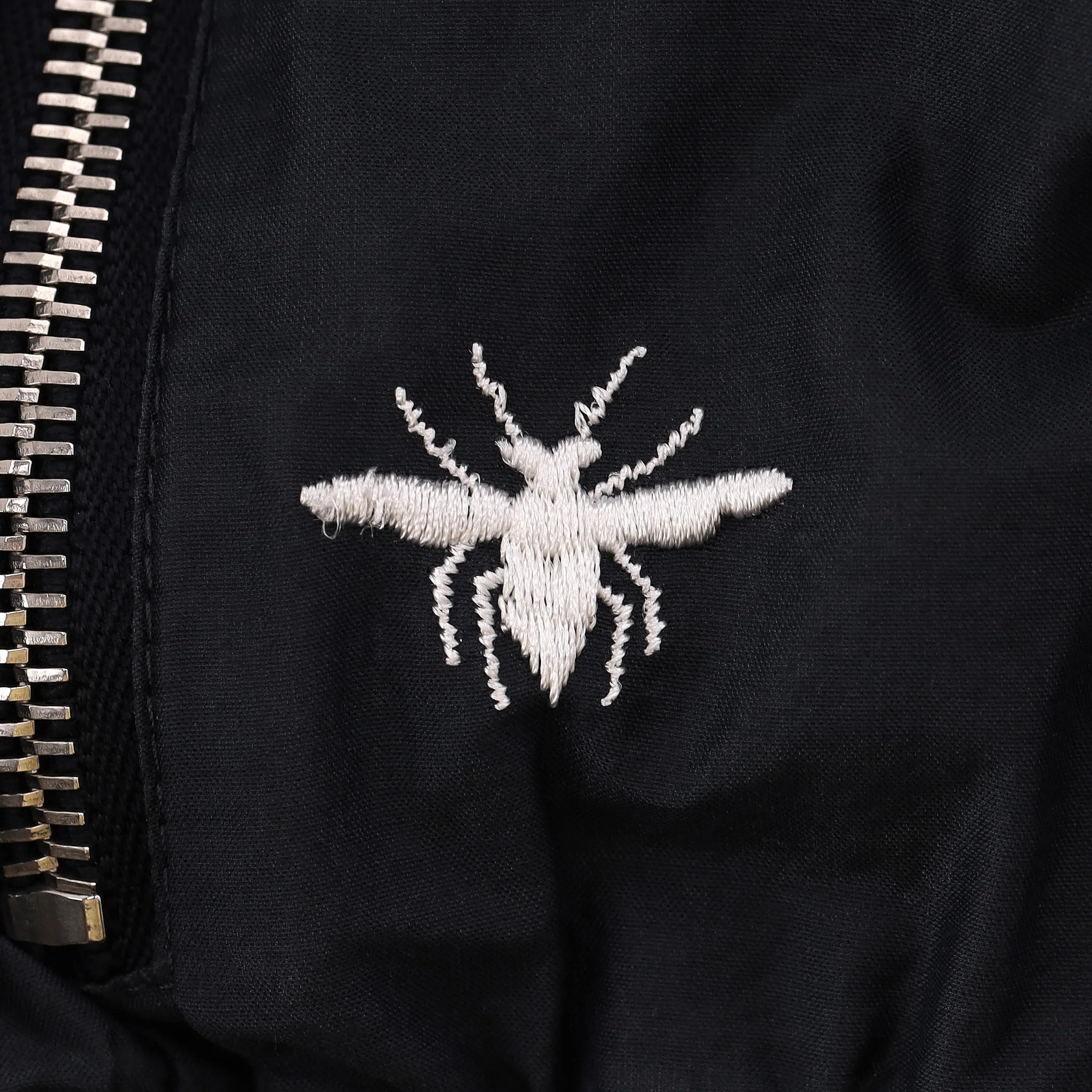 Dior Silk & Cotton Blend Bee-Embroidered Bomber Jacket. Size 52FR - Image 5