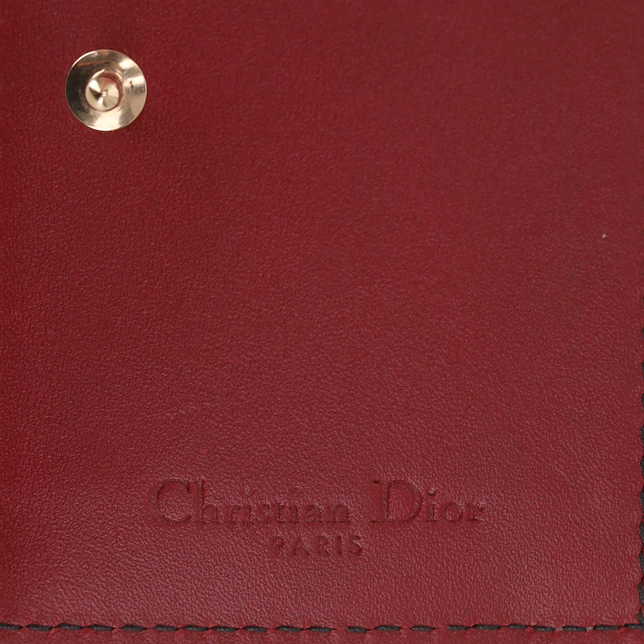 Christian Dior Lambskin Cannage Leather Lady Dior Studded Card Holder With 'Dior' Charm - Image 10