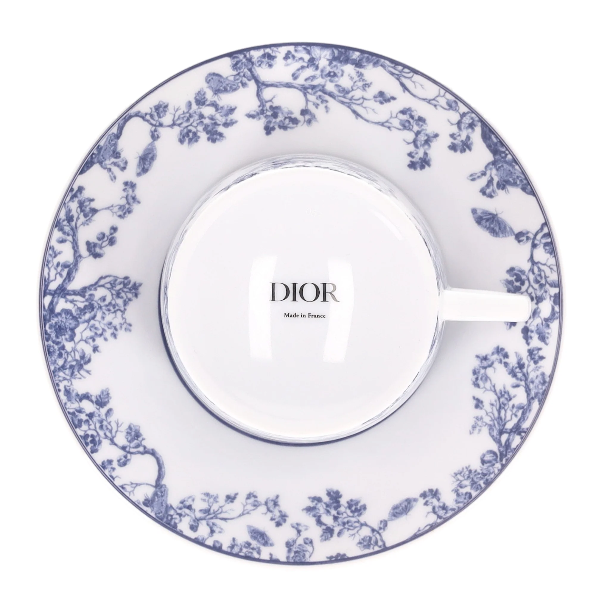 Dior Toile de Jouy Limoges Porcelain Four-Piece Teacup and Saucer Set - Image 3