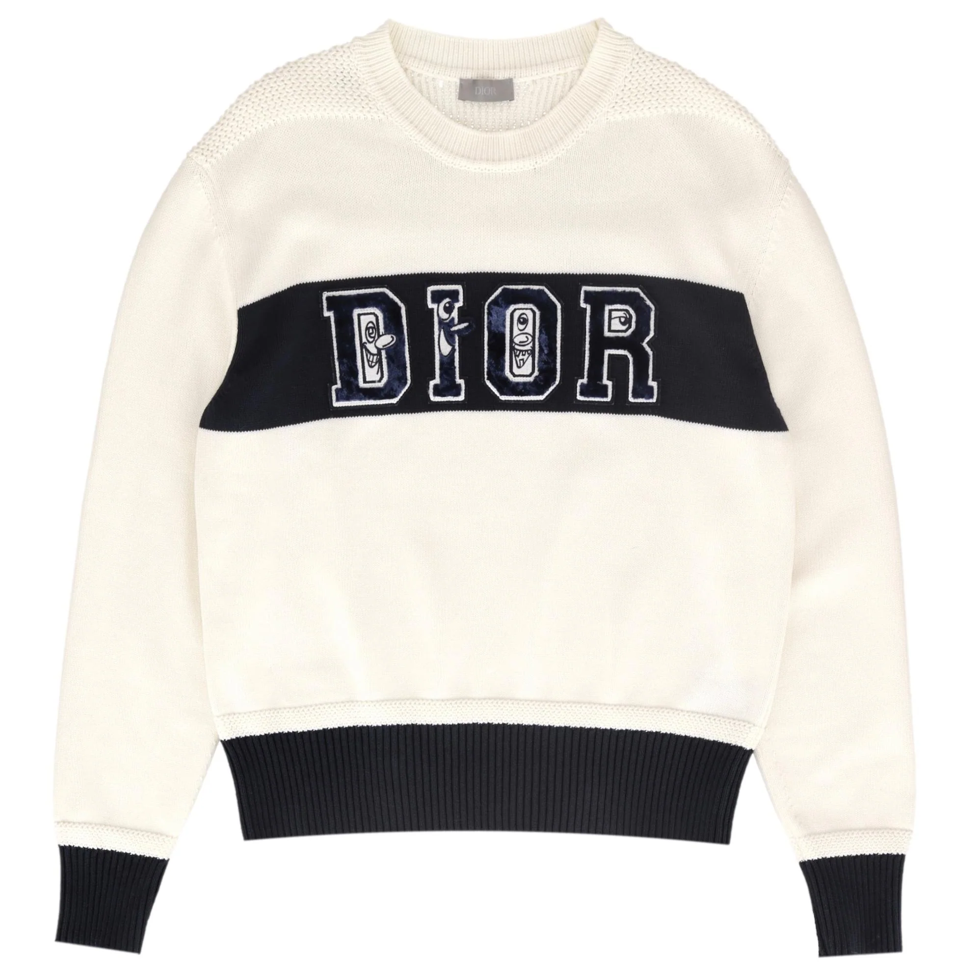 Dior x Kenny Scharf Ltd Edition Logo Embroidered Cotton Jumper. Size L