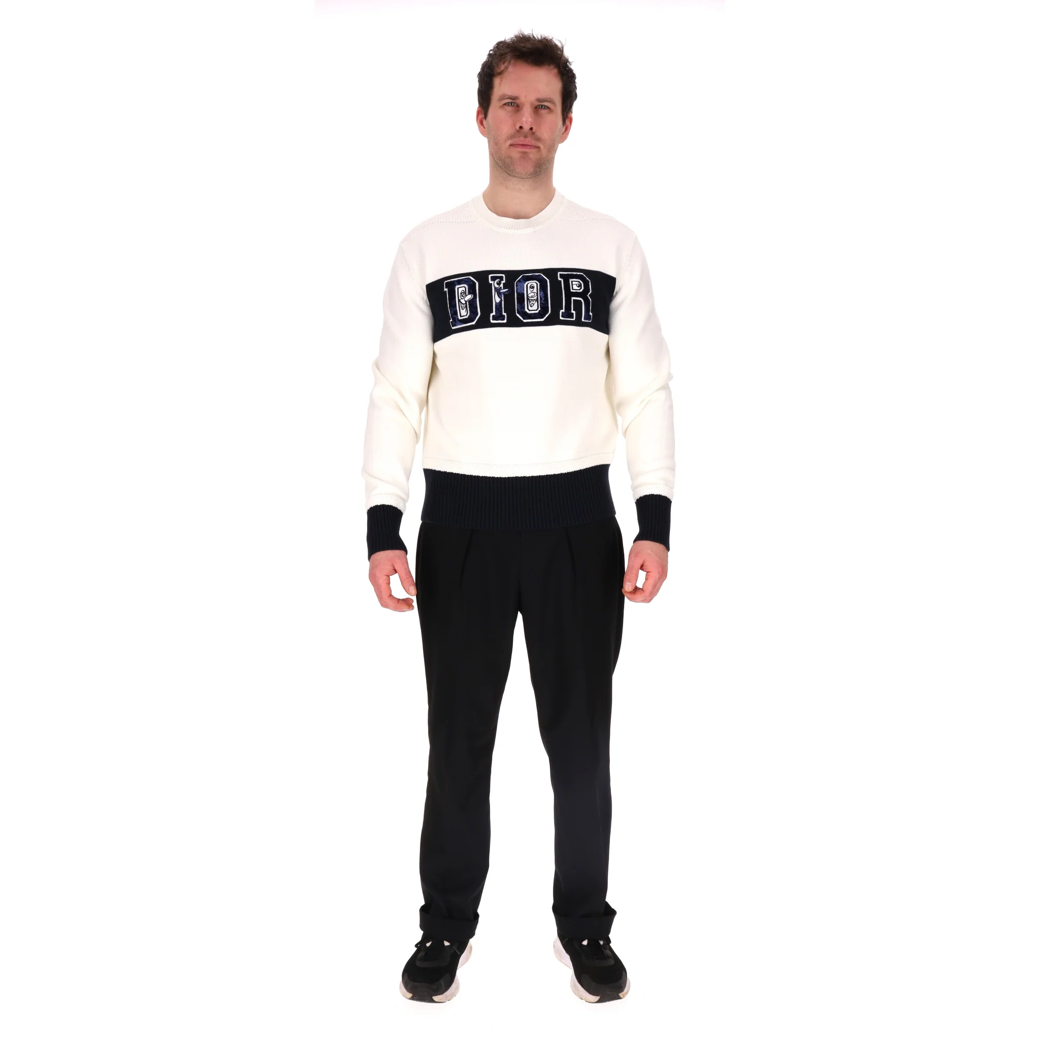 Dior x Kenny Scharf Ltd Edition Logo Embroidered Cotton Jumper. Size L - Image 2
