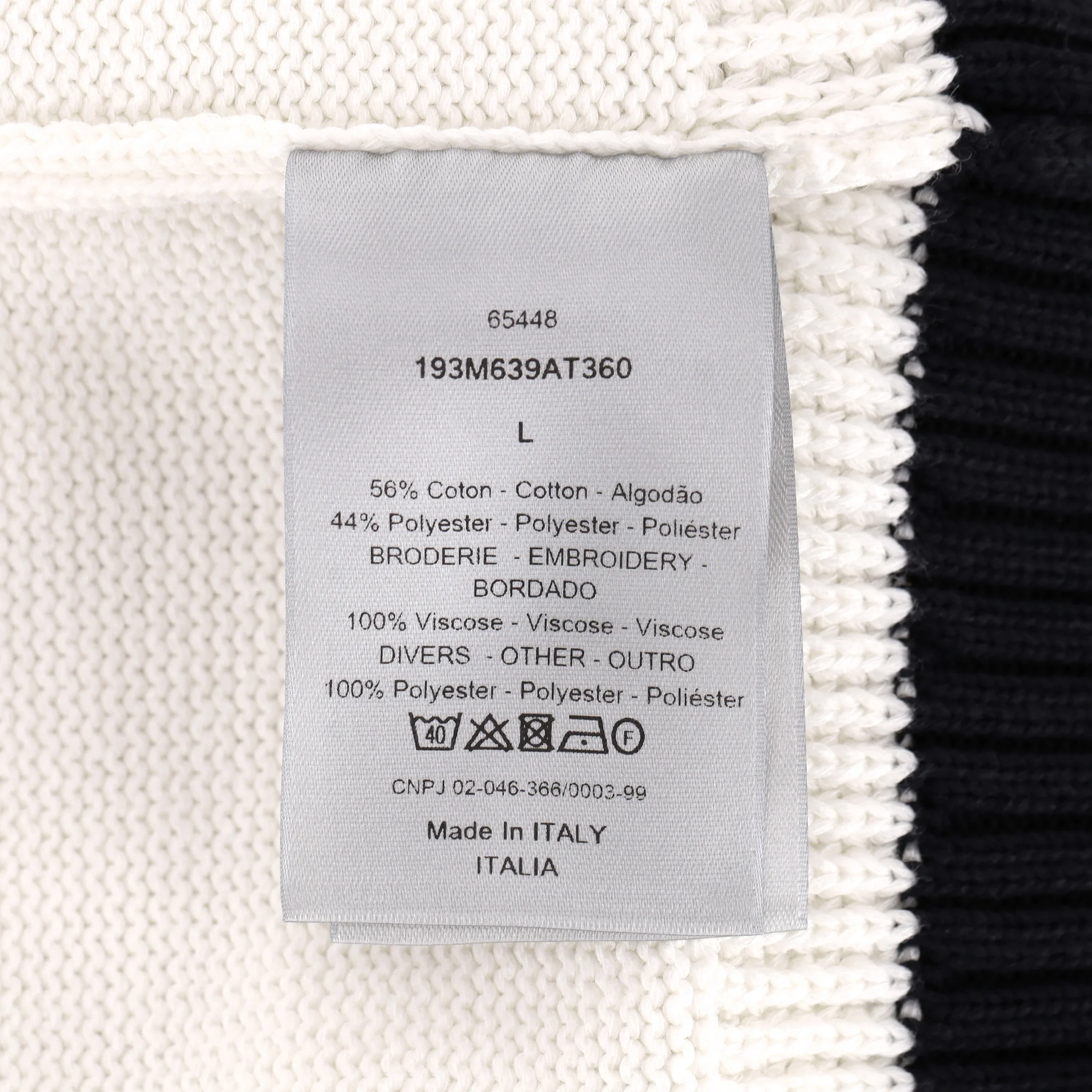 Dior x Kenny Scharf Ltd Edition Logo Embroidered Cotton Jumper. Size L - Image 6