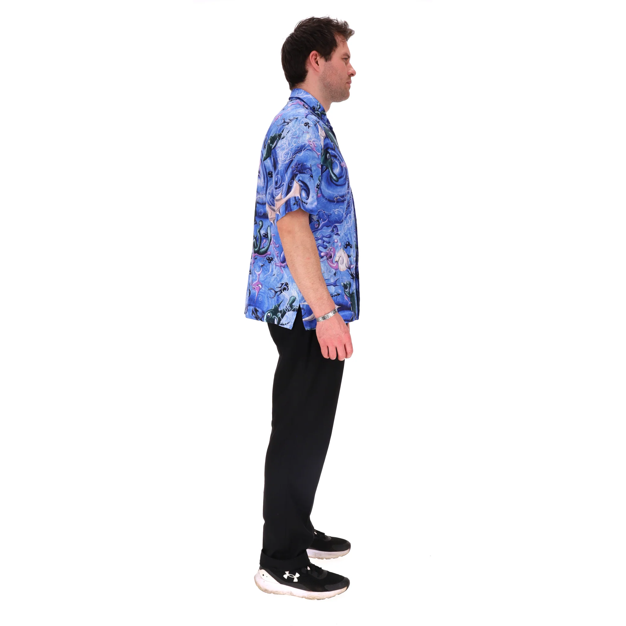 Dior x Kenny Scharf Sealife 'Blue Swirl' Silk Shirt. Size 41 - Image 3