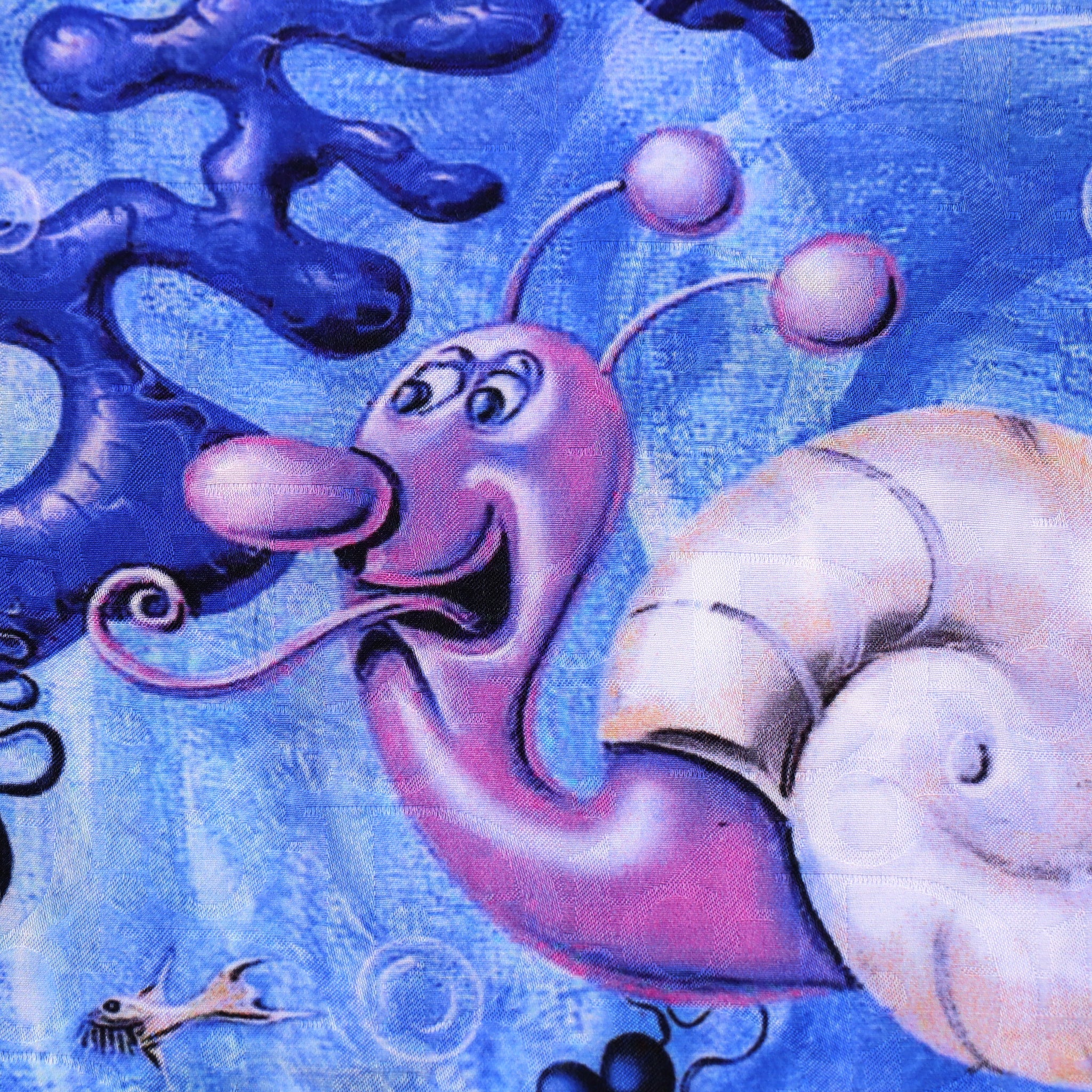Dior x Kenny Scharf Sealife 'Blue Swirl' Silk Shirt. Size 41 - Image 6