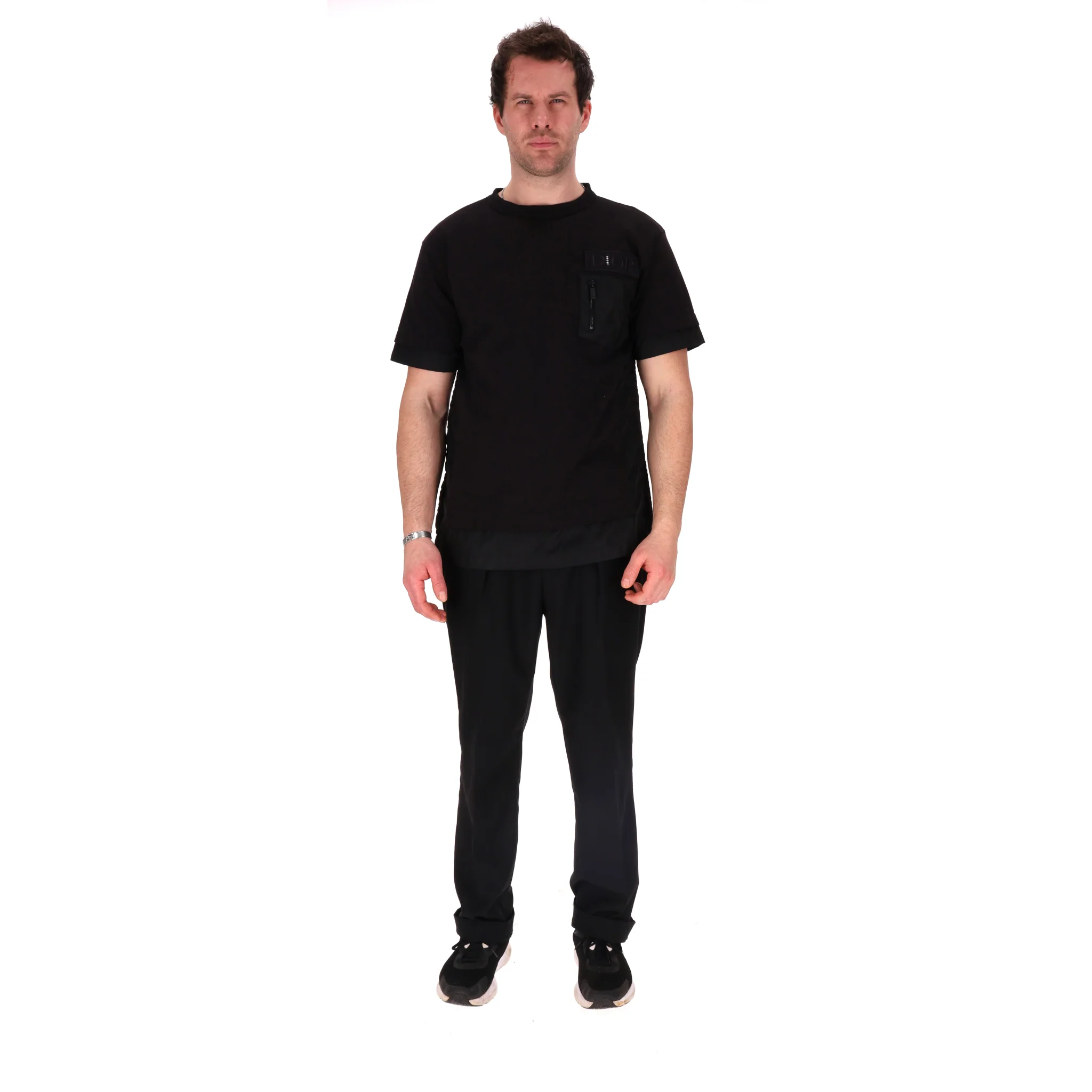 Dior x Sacai Crossover Cotton T-shirt With A Nylon Pocket. Size L - Image 2