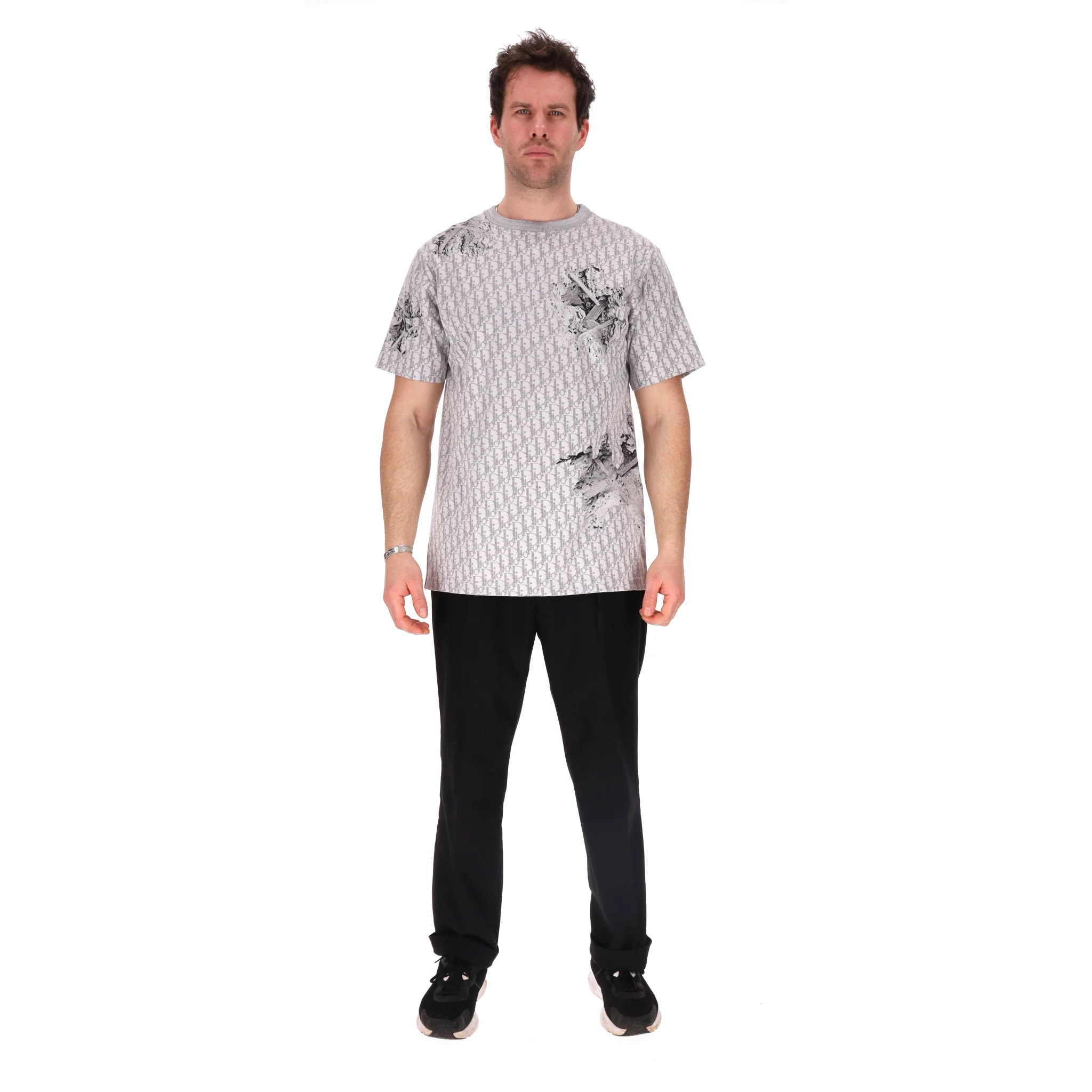 Dior x Daniel Arsham Eroded 'Dior Oblique' Jacquard T-Shirt. Size L - Image 2