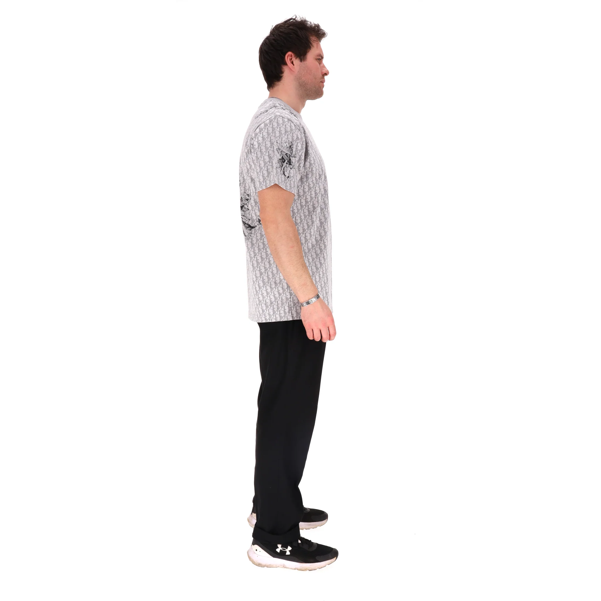 Dior x Daniel Arsham Eroded 'Dior Oblique' Jacquard T-Shirt. Size L - Image 3