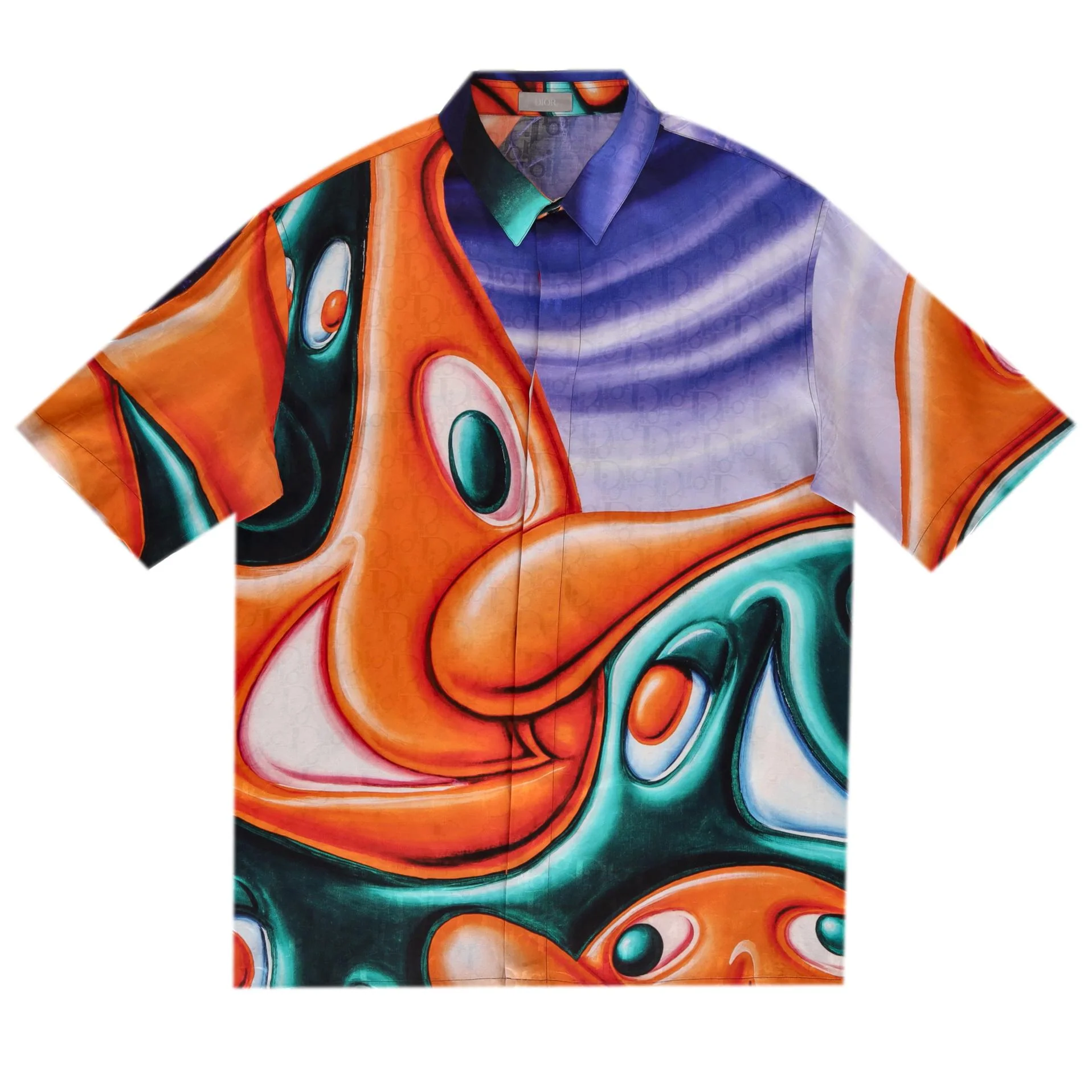 Dior x Kenny Scharf Ltd Edition 'Swirl Oblique' Shirt. Size 39/M