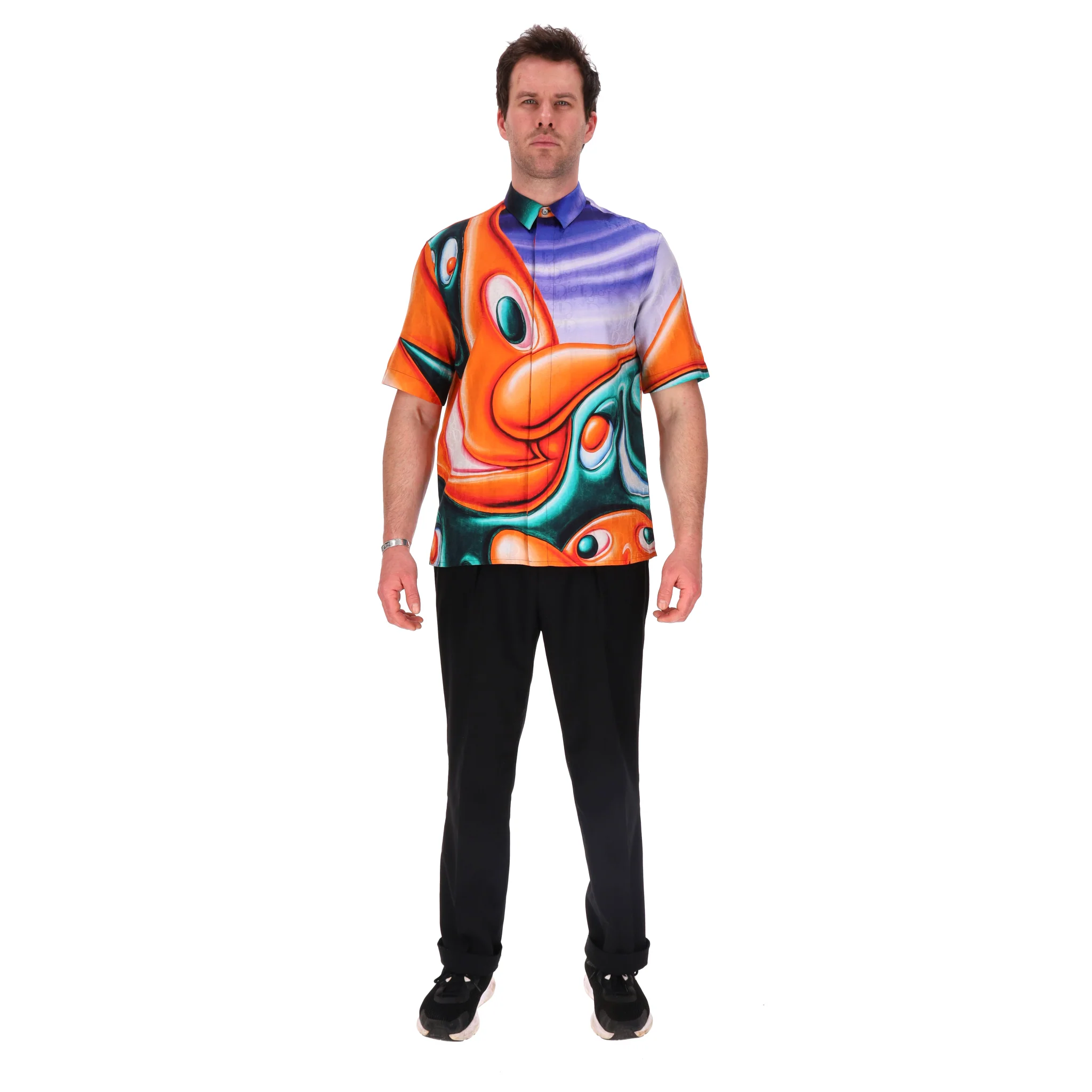 Dior x Kenny Scharf Ltd Edition 'Swirl Oblique' Shirt. Size 39/M - Image 2