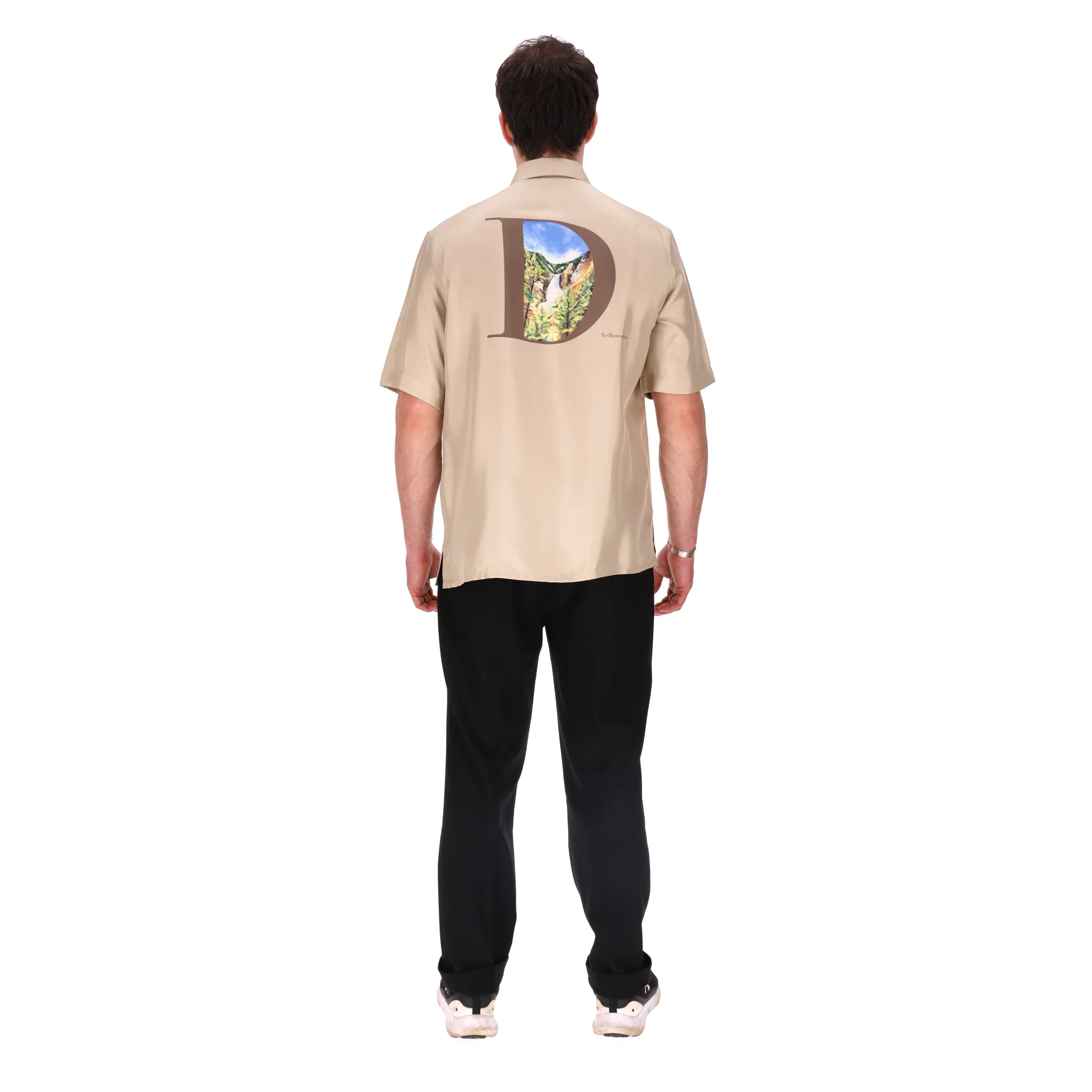 Dior x Shawn Stussy Yellowstone Silk Camp Shirt. Size 40FR - Image 4