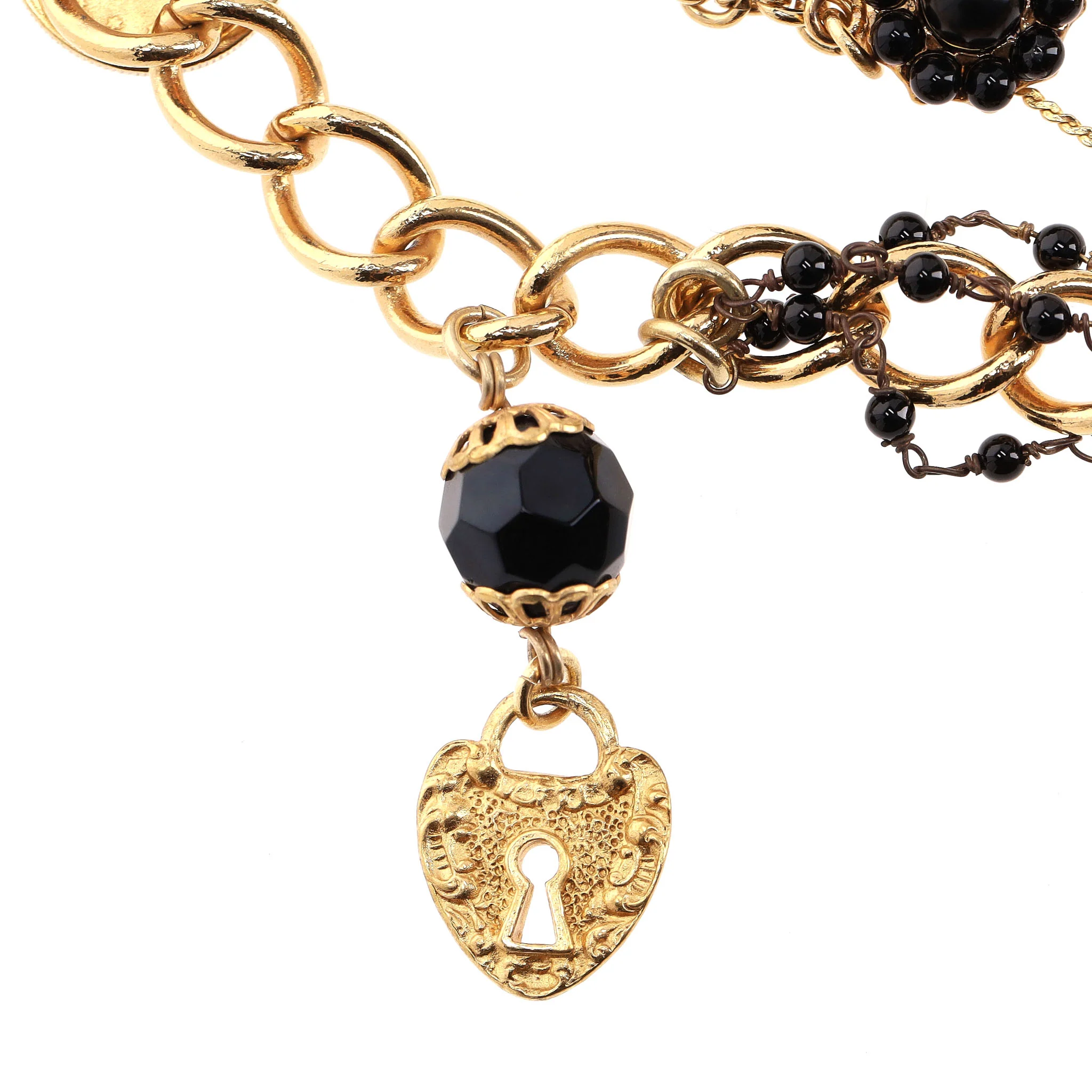 Dolce & Gabbana Baroque Multi-Ornament Lace Flower & Coin Layered Chain Collier Necklace - Image 5