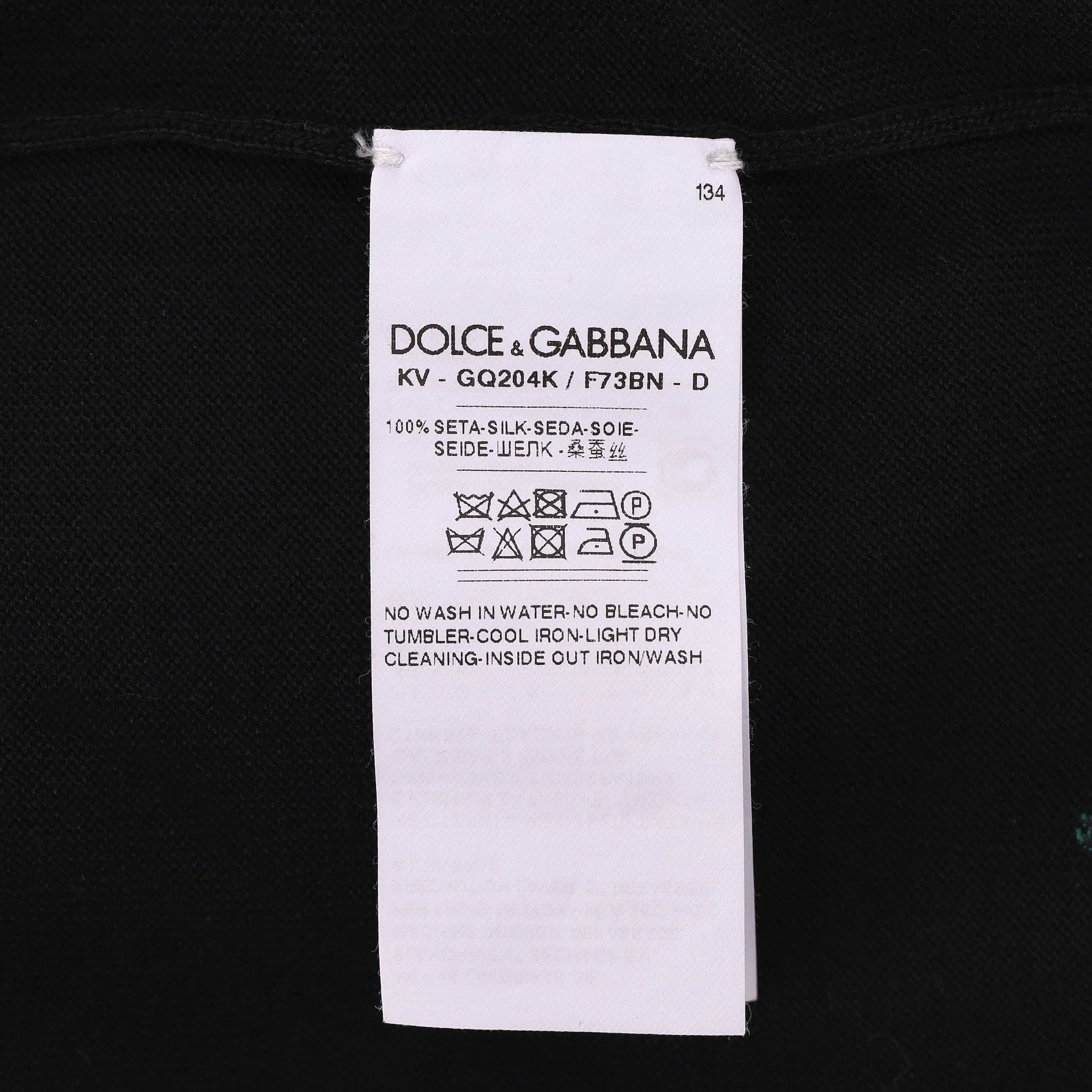 Dolce & Gabbana All-Over Pineapple Embroidery Silk Jumper. Size S - Image 7