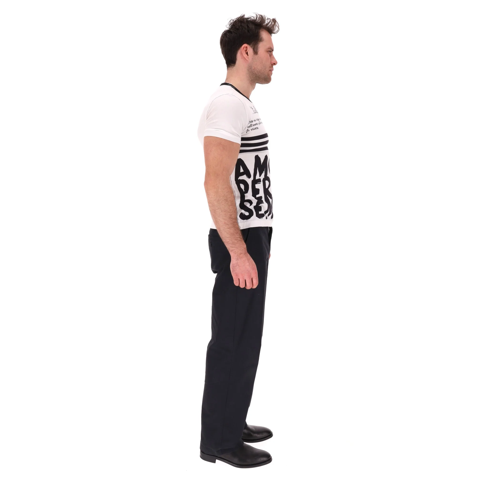 Dolce & Gabbana 'Amore Per Sempre' Cotton T-Shirt. Size 46IT - Image 3