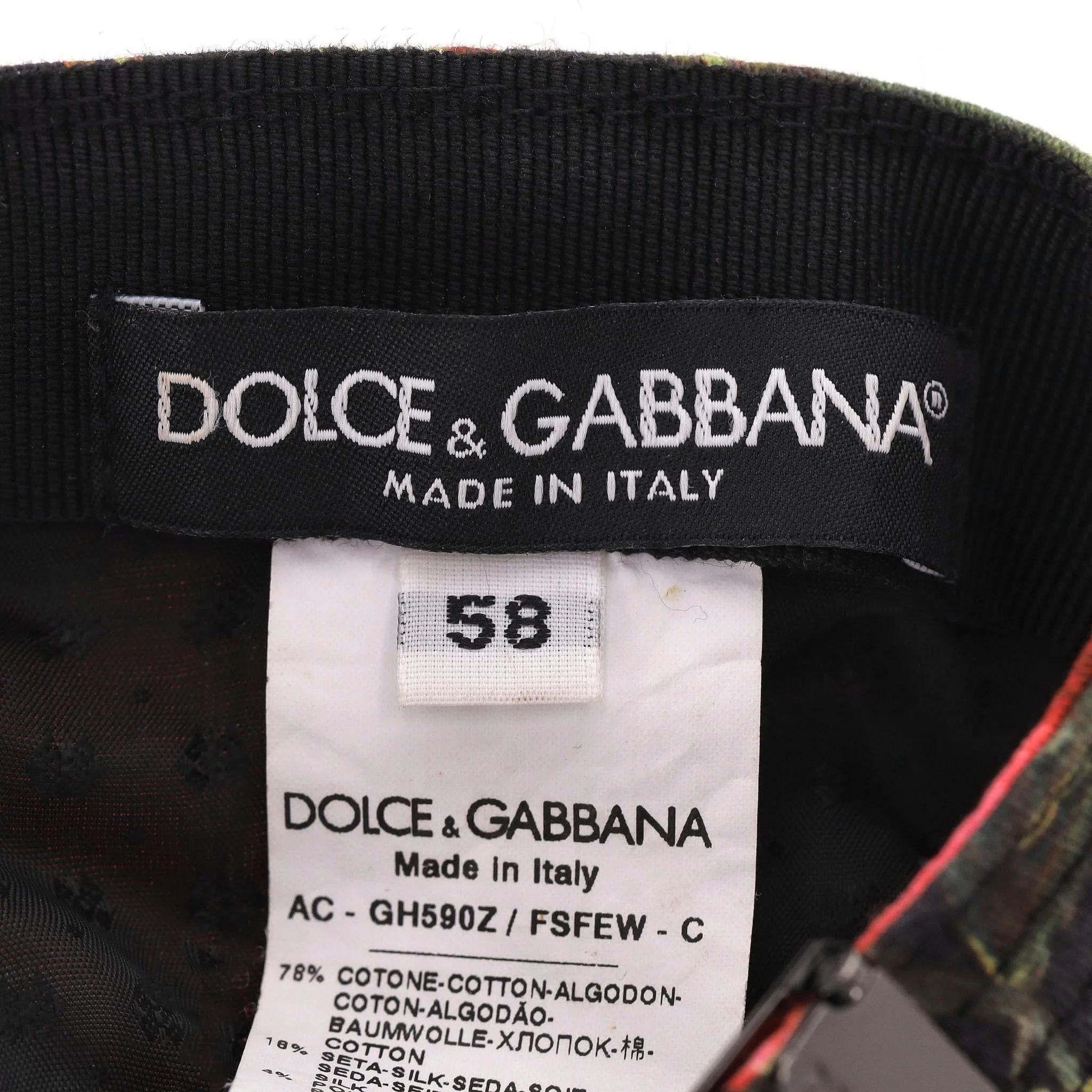 Dolce & Gabbana Rose Print 'DG' Logo Baseball Cap - Image 8