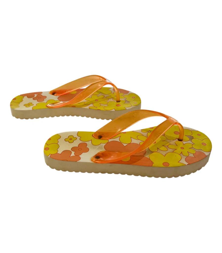 Dolce & Gabbana Floral Print Rubber Flip Flop Sandals. Size L - Image 4